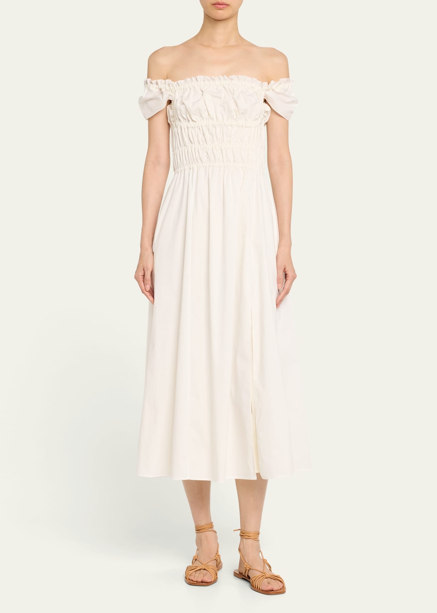 Lily Ruched Cap-Sleeve Midi Dress - 2