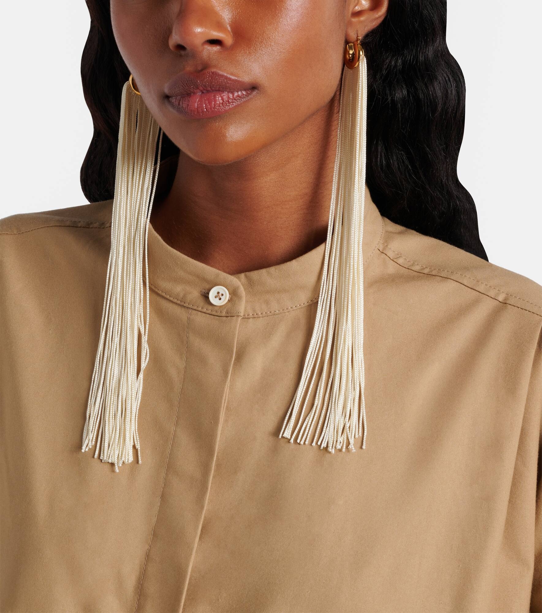 Fringed hoop earrings - 3