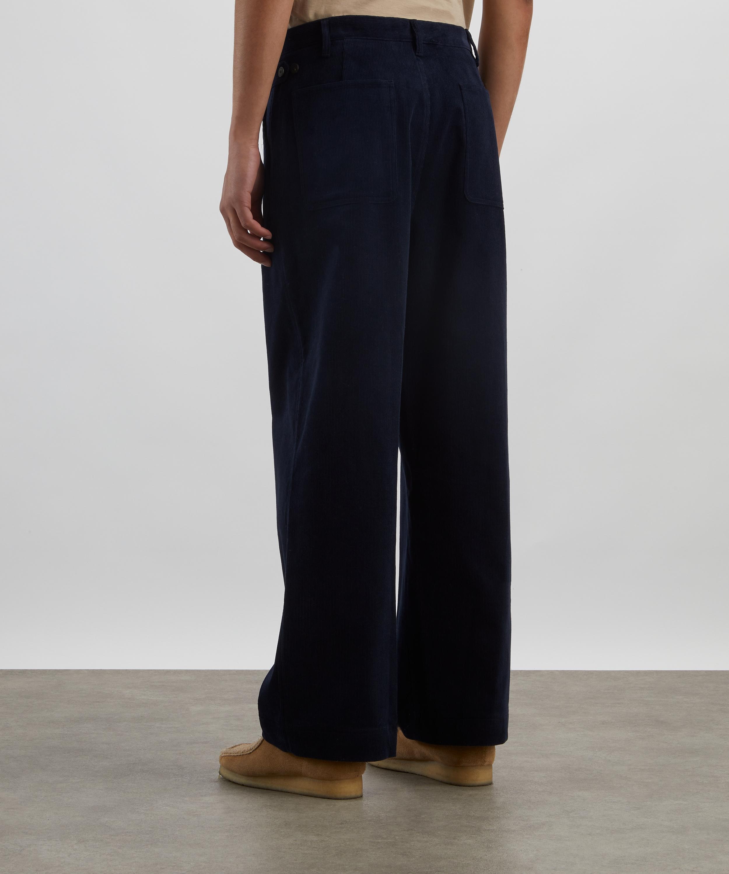 Side Button Corduroy Trousers - 4