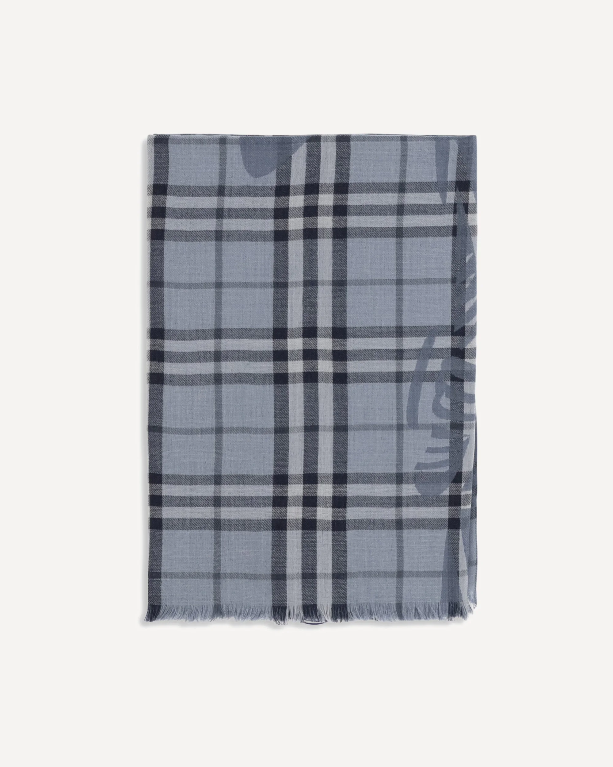 Knight Check wool and silk Scarf - 1