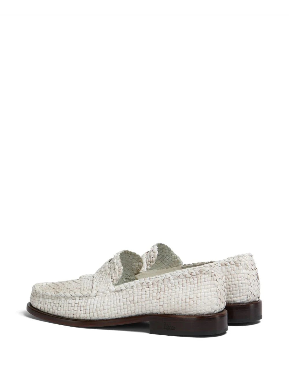 Interwoven-Design Leather Loafers - 3