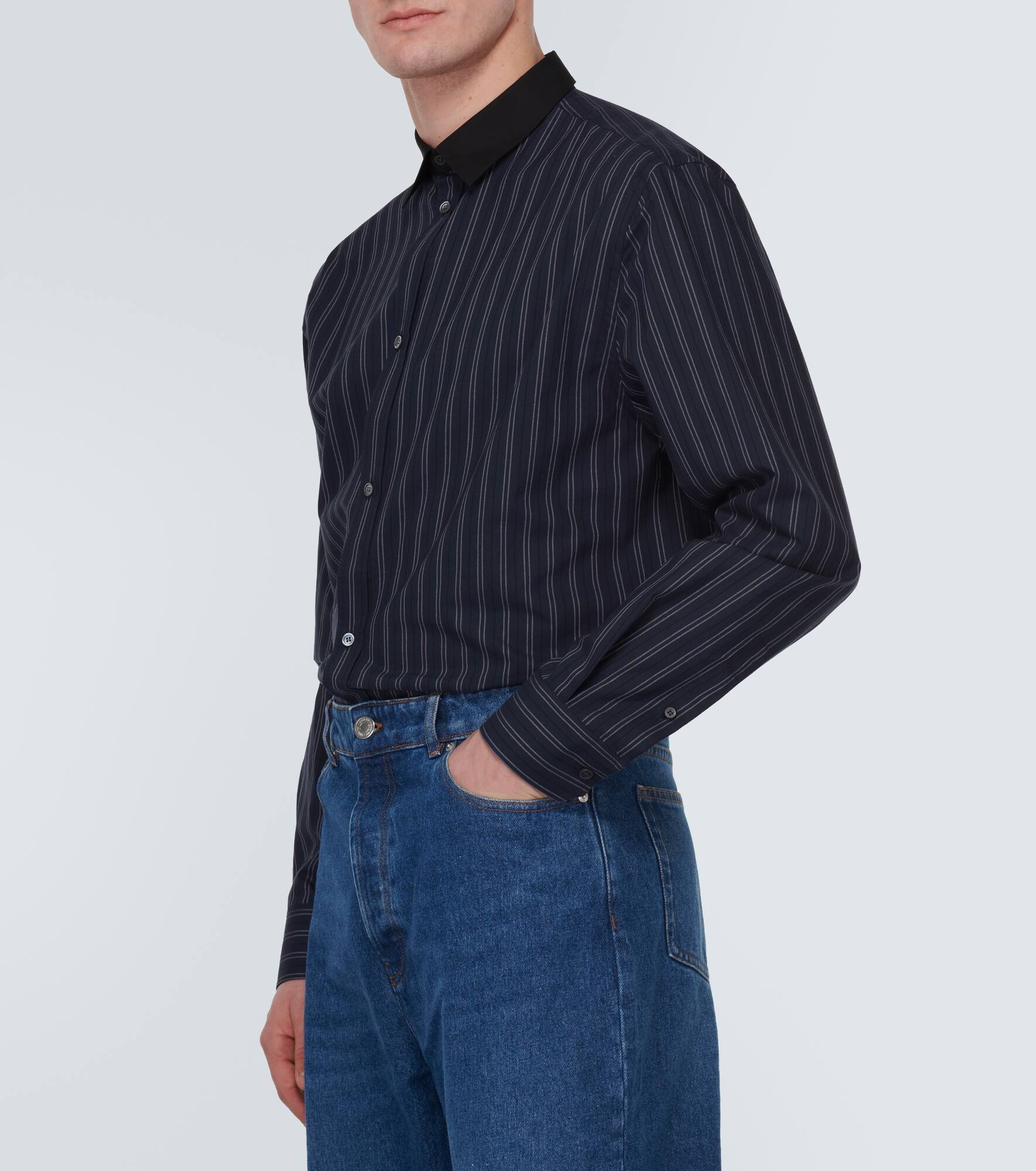 Striped cotton poplin shirt - 5