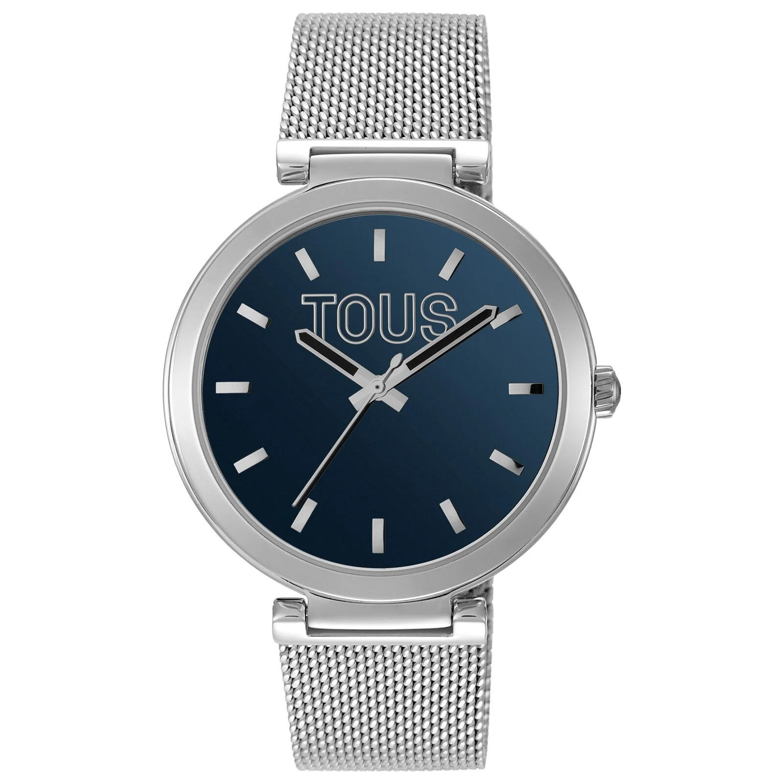 Analog Watch with blue face and steel bracelet S-Mesh Mirror - 1