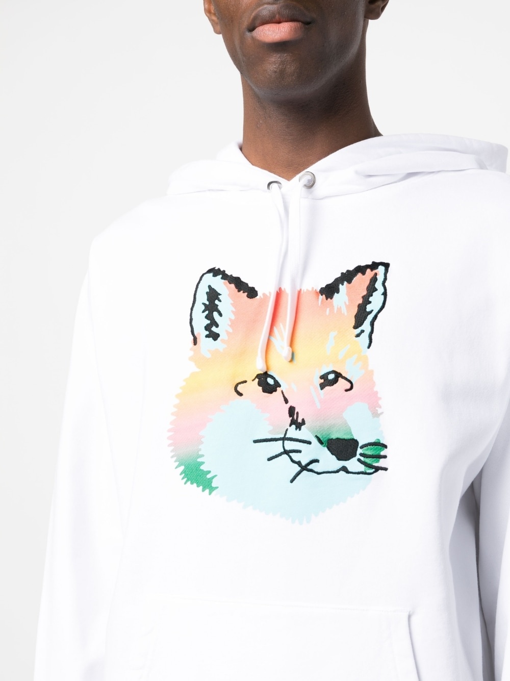 fox-print cotton hoodie - 5