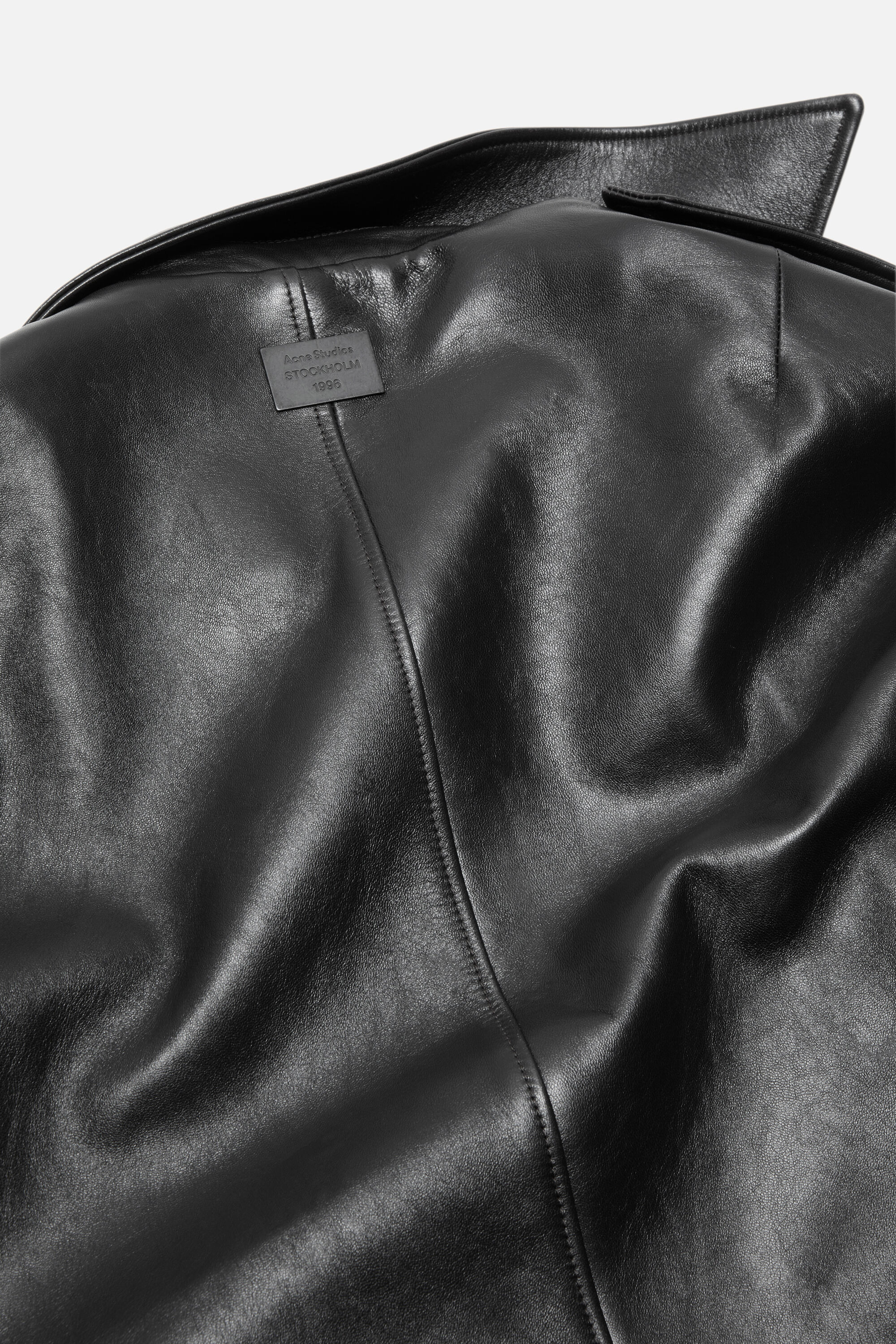 Leather biker jacket - Black - 5