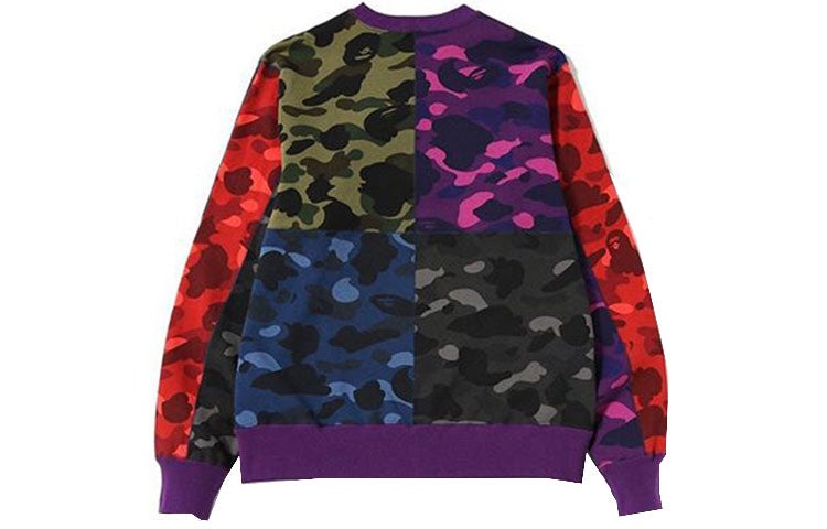 A BATHING APE BAPE SS19 Mix Camo Shark Crazy Wide Crewneck 'Multicolor' 1F30-113-006 - 2