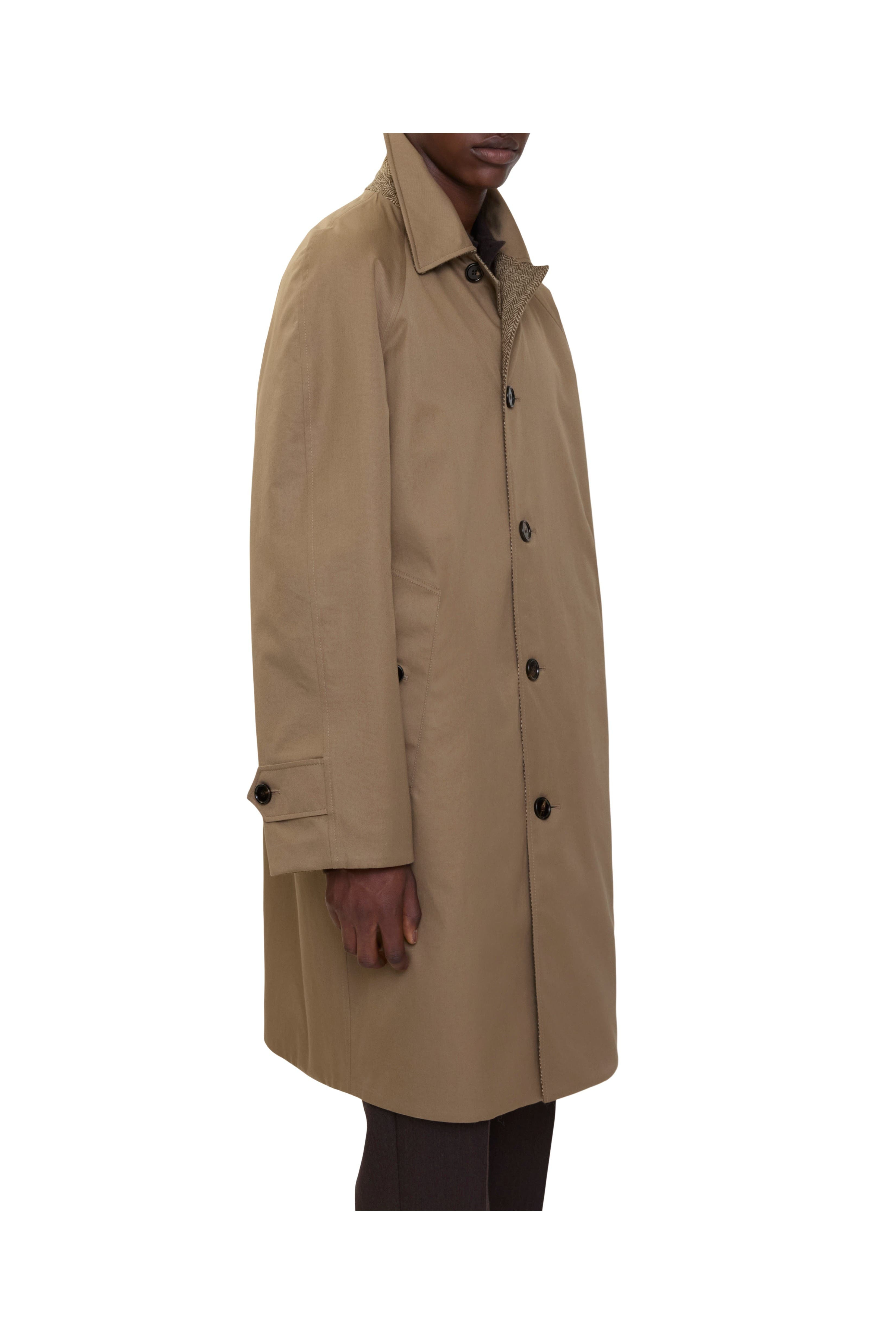 burberry Long Reversible Herringbone Wool Car Coat in Clay Brown at Nordstrom - 4