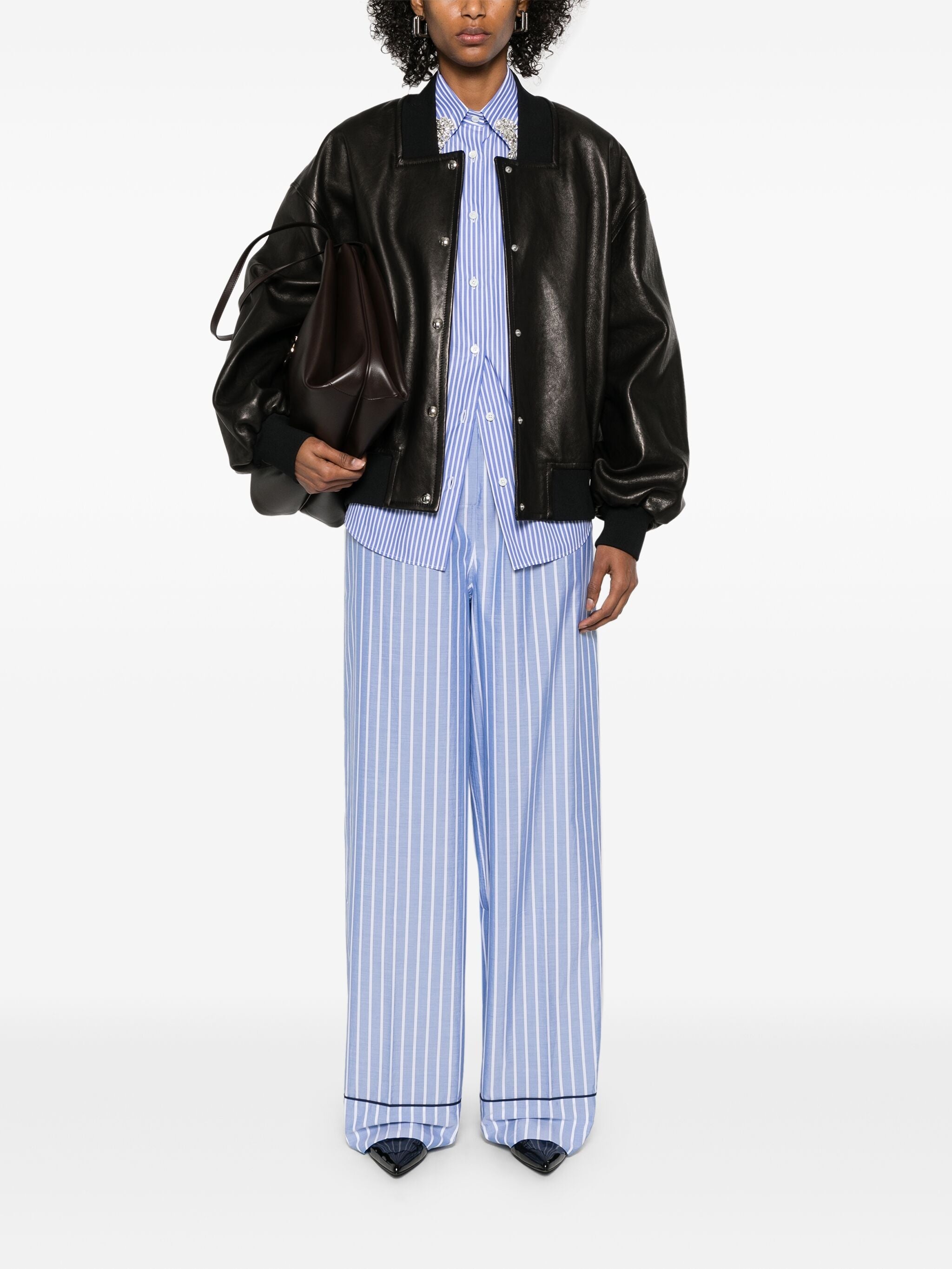 Embroidered Stripe Shirt - 3