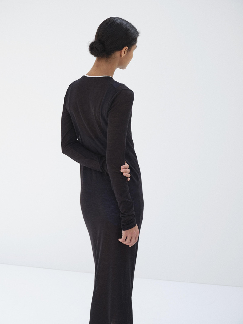 HARD TWIST HIGH GAUGE WOOL SILK KNIT DRESS 5