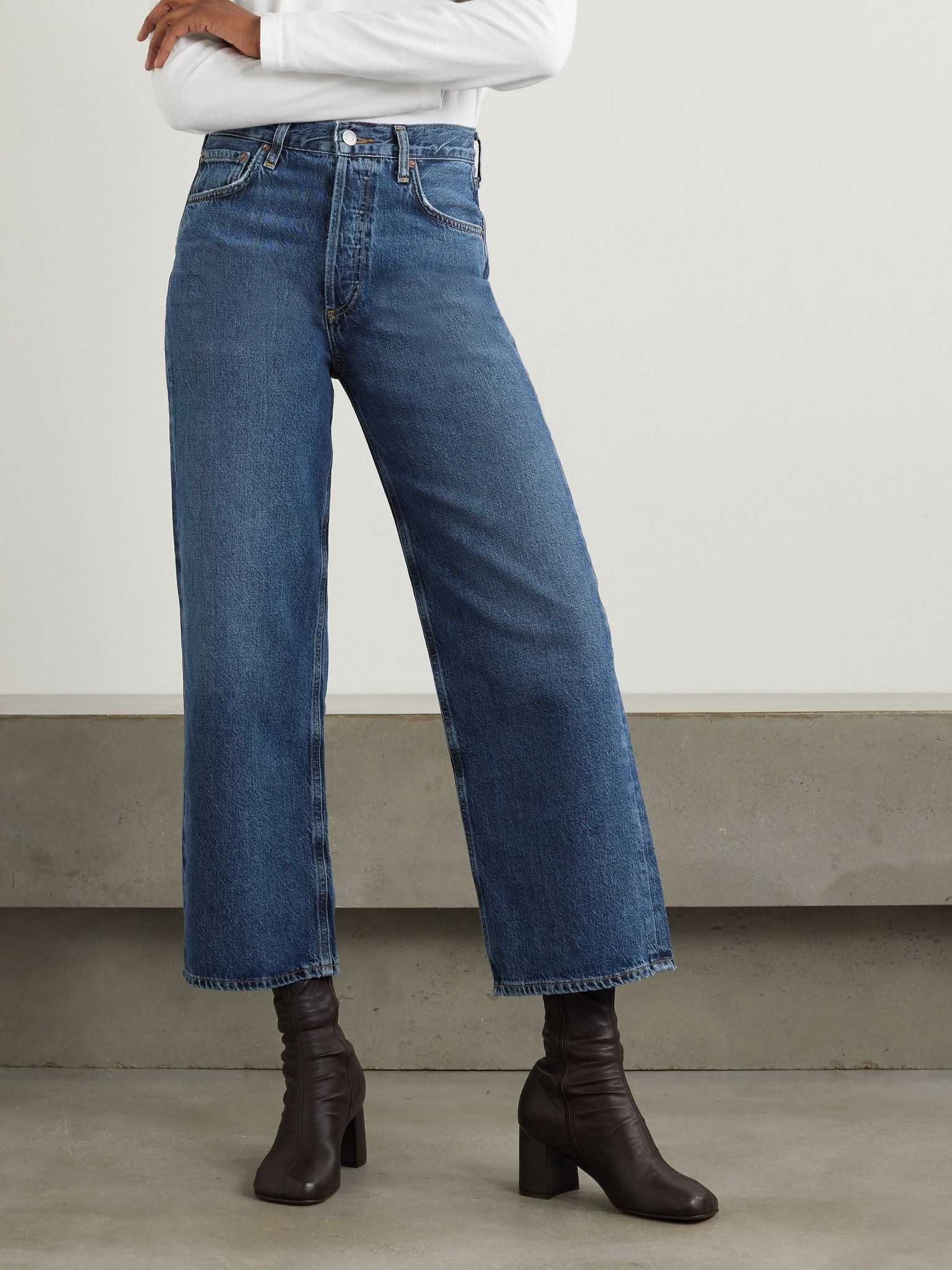 Ren high-rise wide-leg recycled jeans Mid denim - 3
