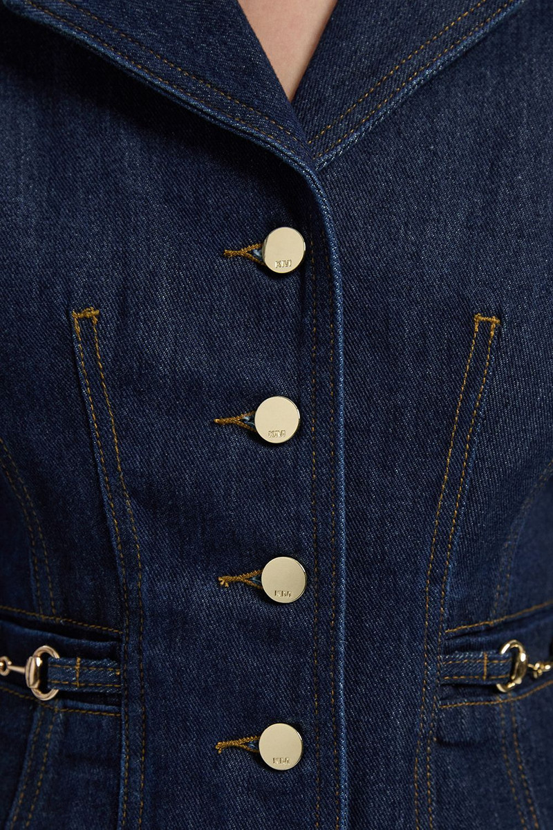 Denim Button Through Nipped Waist Jacket 3