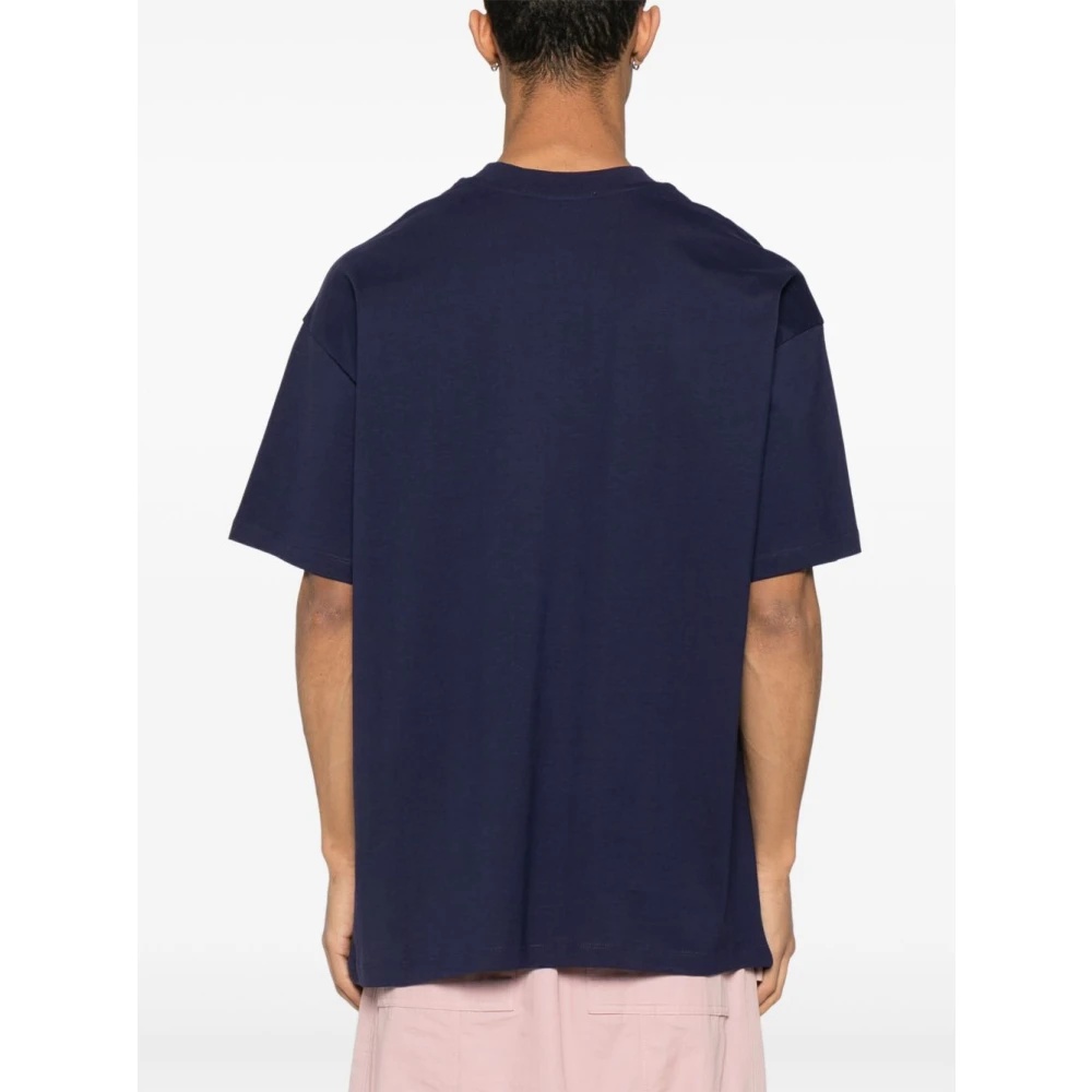 MSGM｜ (3840MM105 257002 01) MSGM BLUE T-SHIRT WITH PRINTED LOGO | miinto | REVERSIBLE