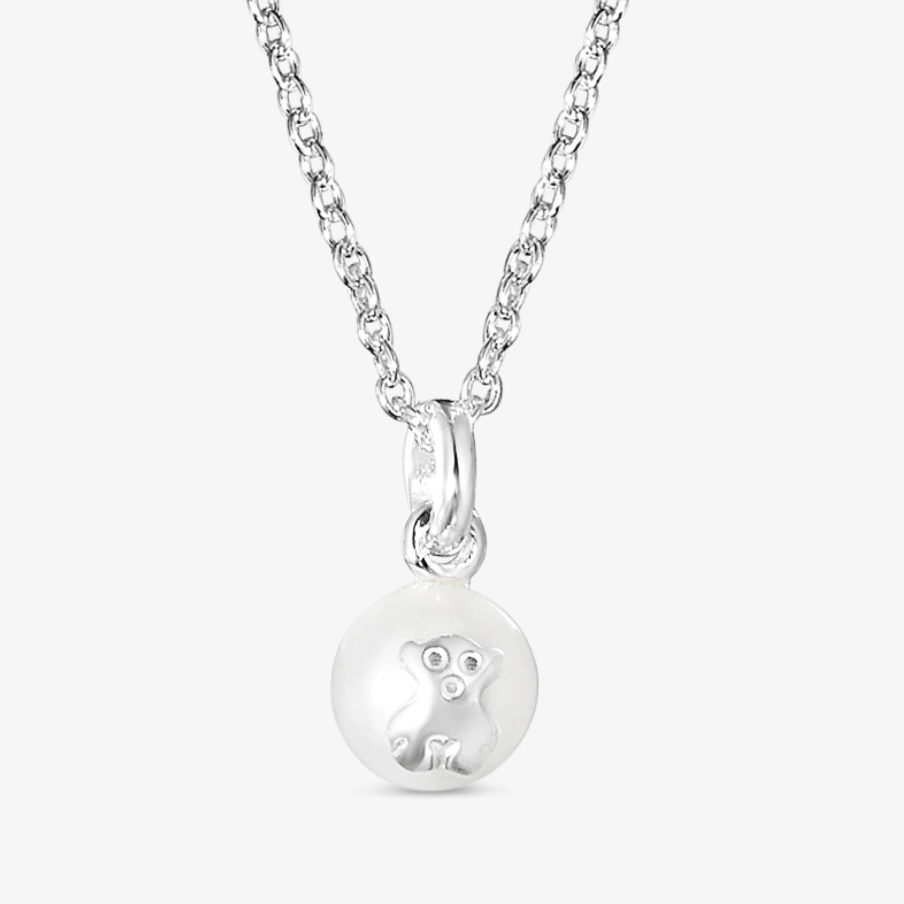 Silver and Pearl Icon Pearl Necklace - 1