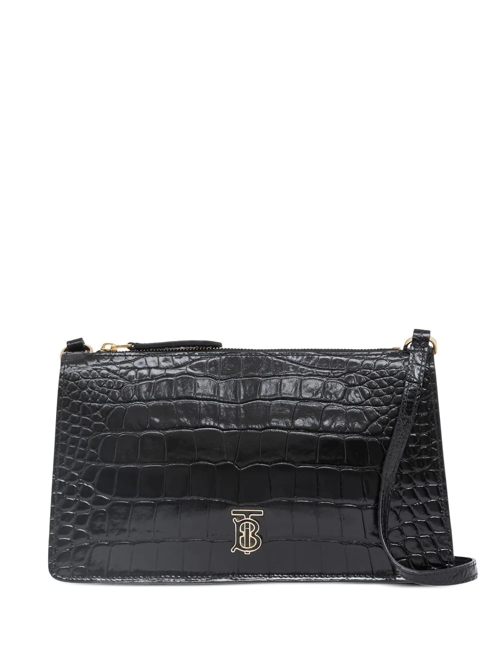 crocodile-effect shoulder bag - 1