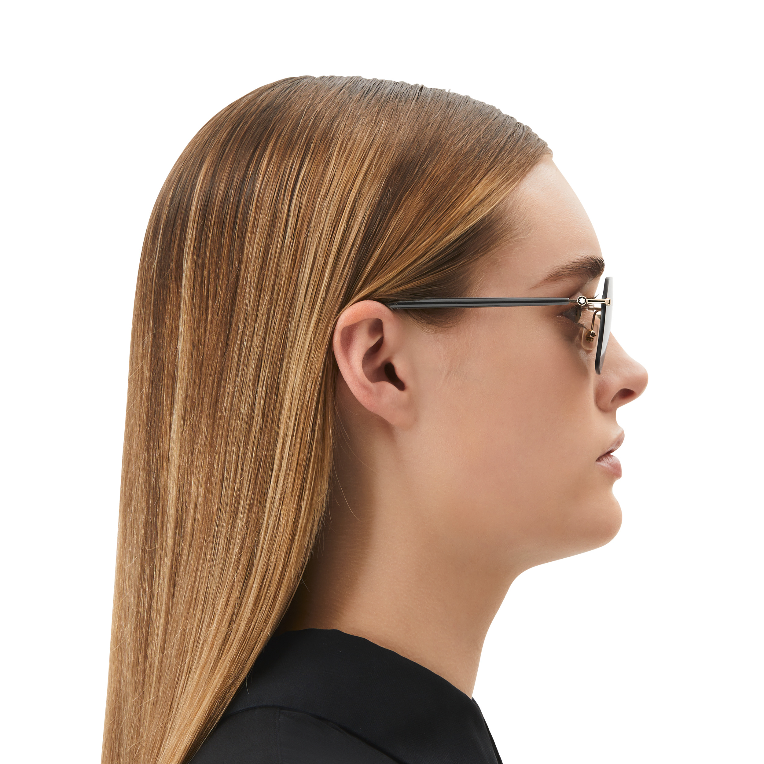 Squared Sunglasses with Gold Colored Metal Frame - 5