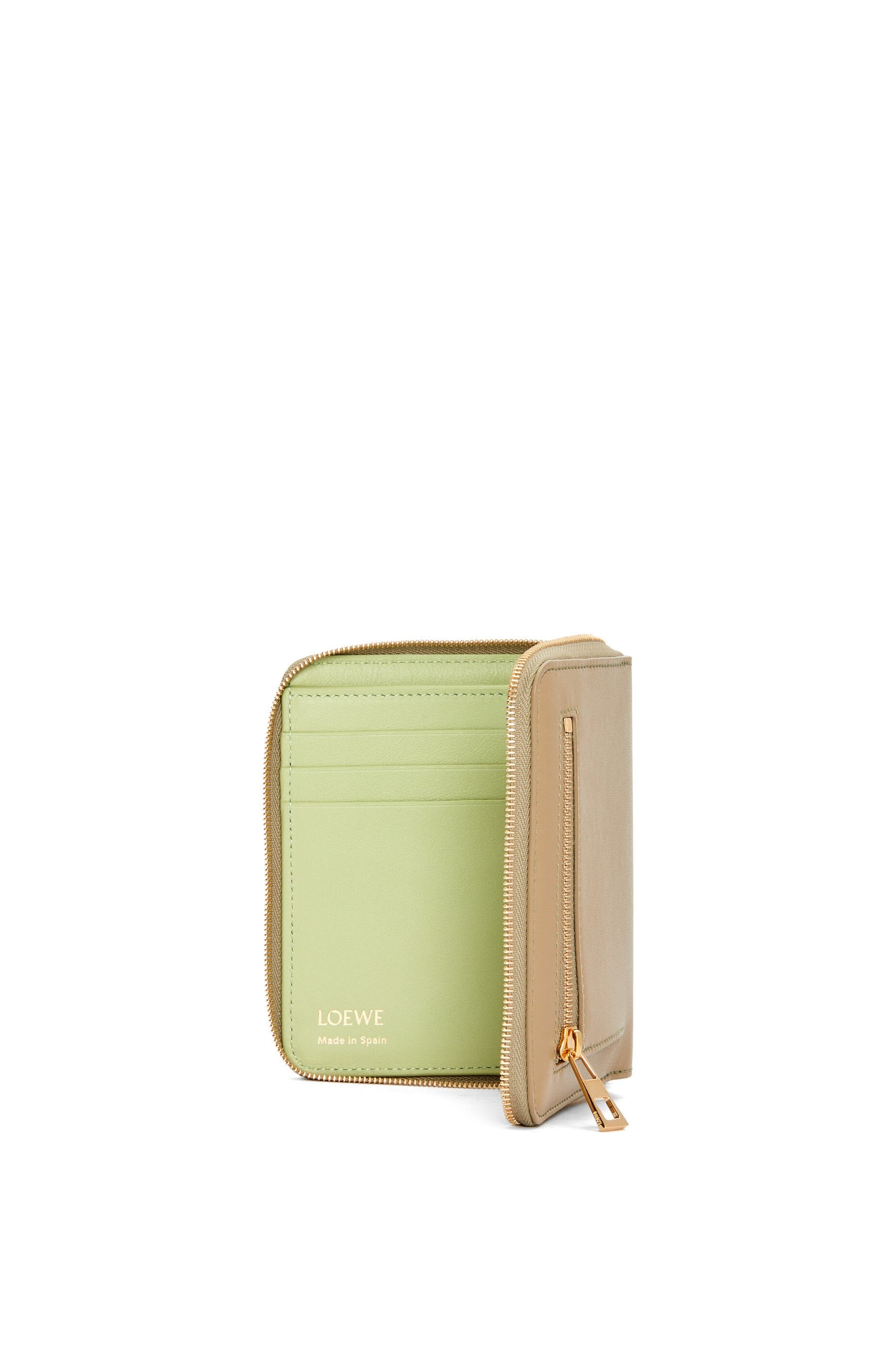 Knot compact zip wallet in shiny nappa calfskin - 3