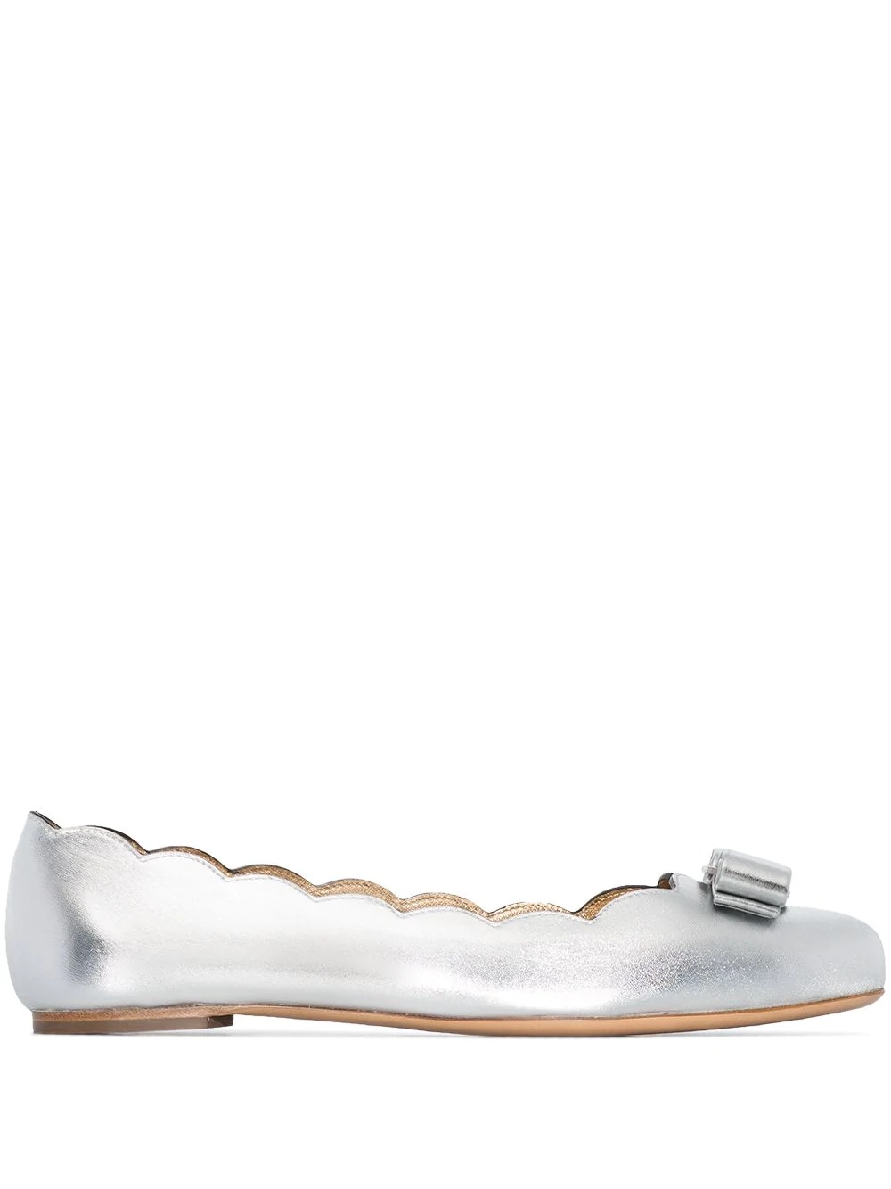 scalloped edge ballerina shoes - 1