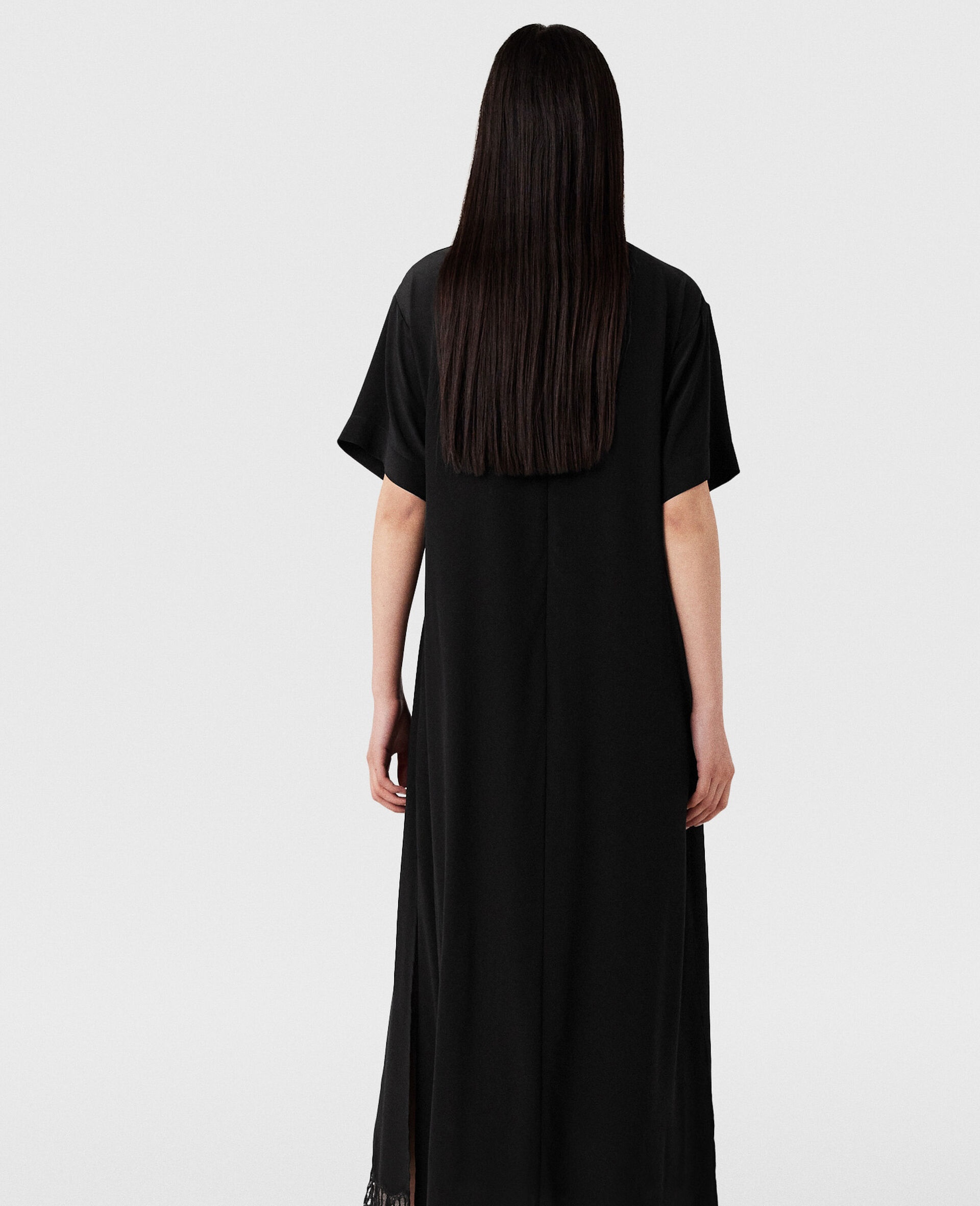 Lace Insert Short Sleeve Maxi Dress - 4