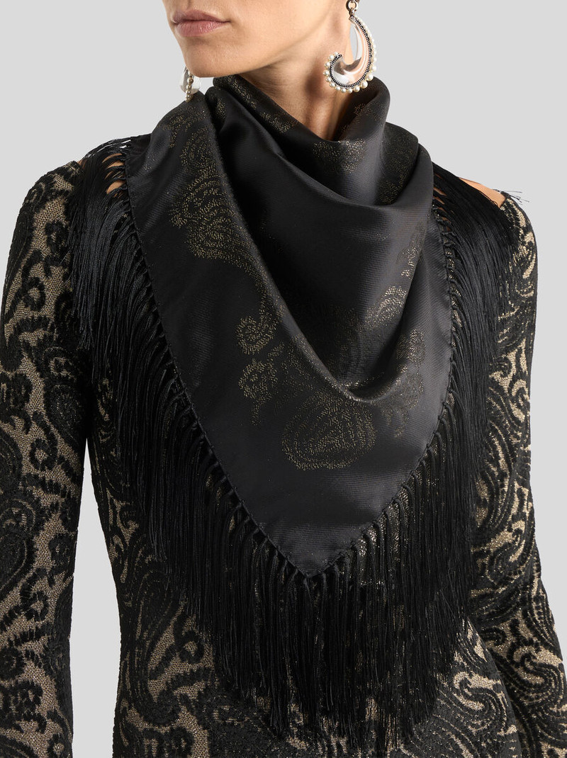 Etro SILK-BLEND SCARF WITH METALLIC PAISLEY MOTIF outlook