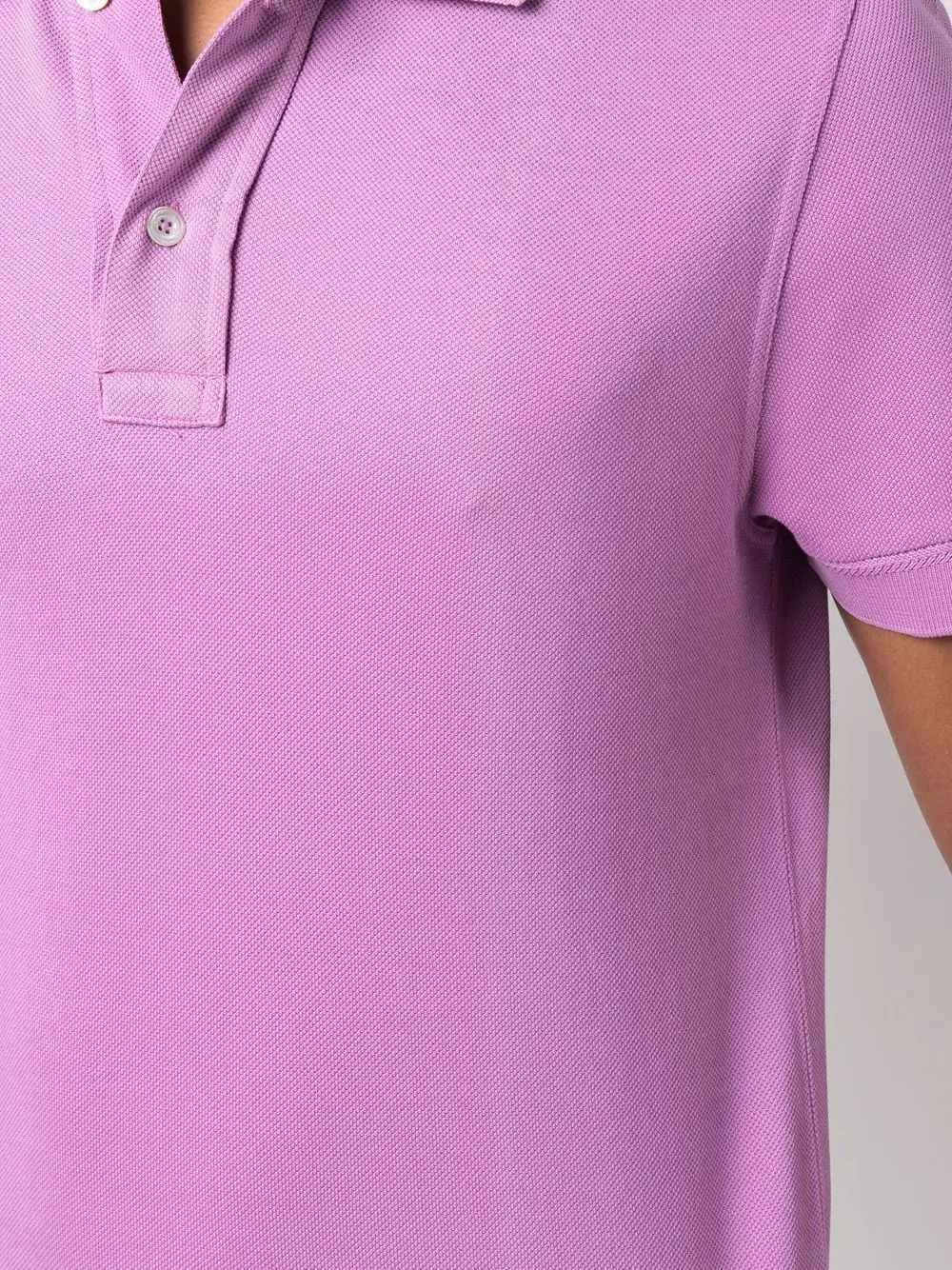 short-sleeve button-front polo shirt - 5