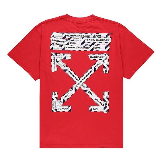 Off-White SS20 Airport Tape Print For Men Red OMAA038S201850032088 - 2