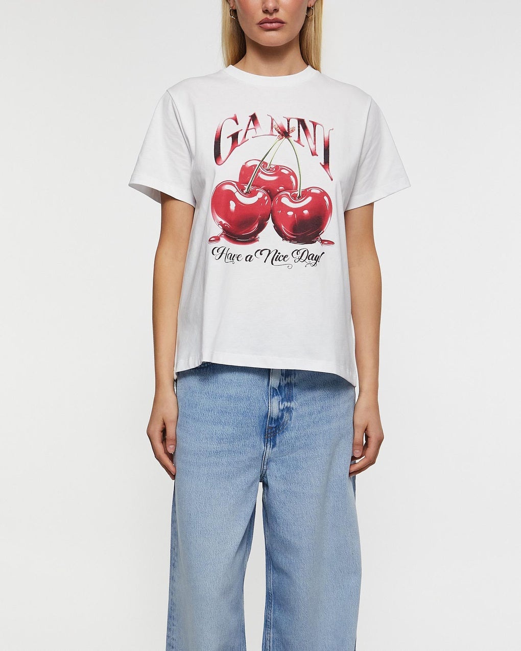 T-Shirt Basic Jersey Cherry Relaxed White - 2