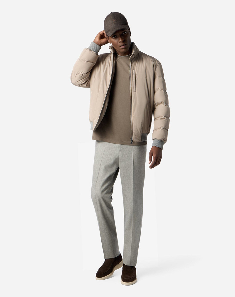 CORNELIANI Light grey wool flannel and cashmere trousers outlook