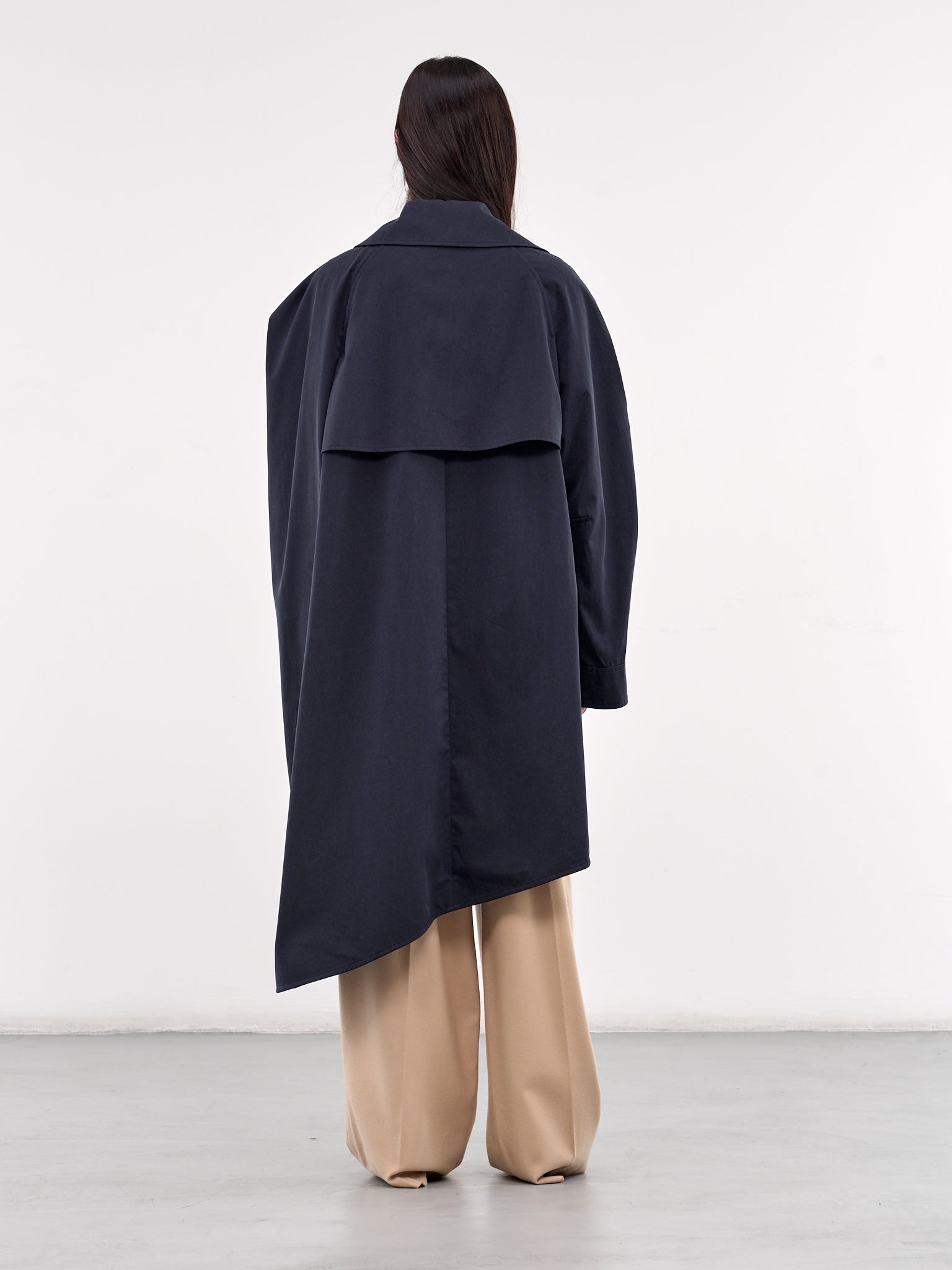 Asymmetric Cape Trench Coat - 3