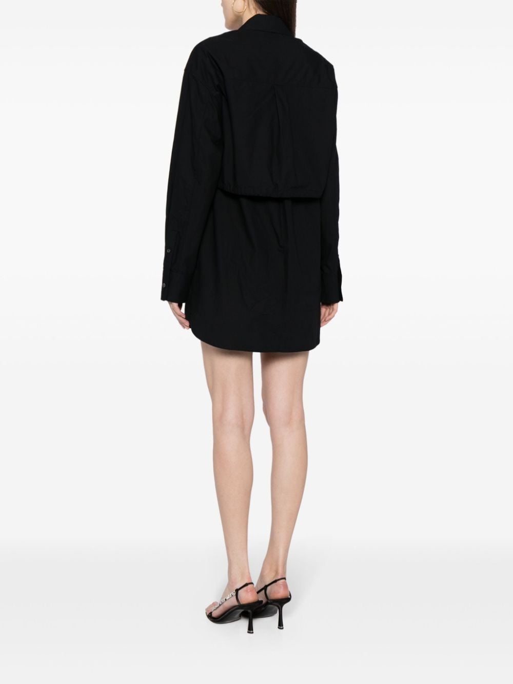 layered cotton shirtdress - 4