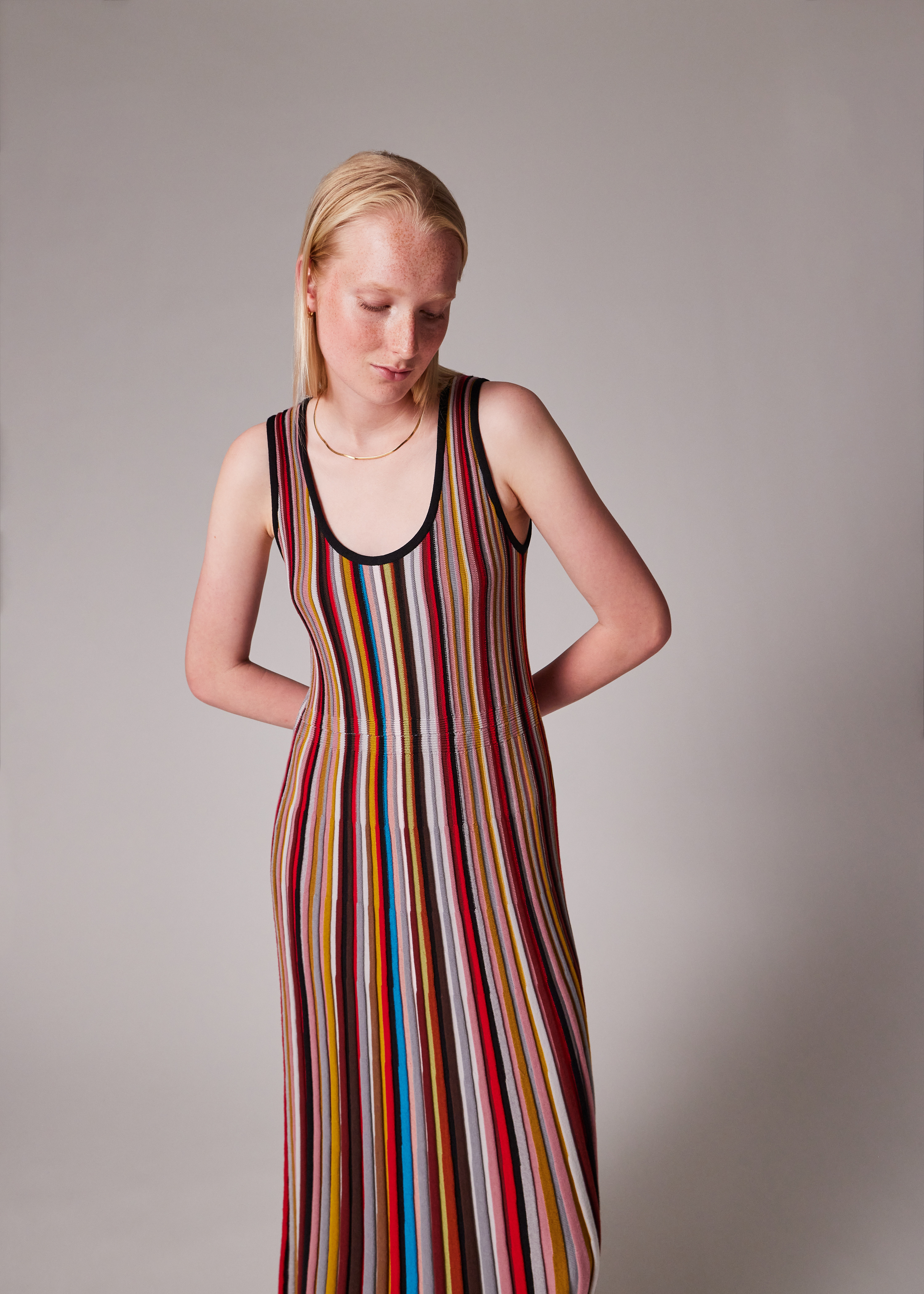 Women's 'Signature Stripe' Sleeveless Knitted Dress - 3