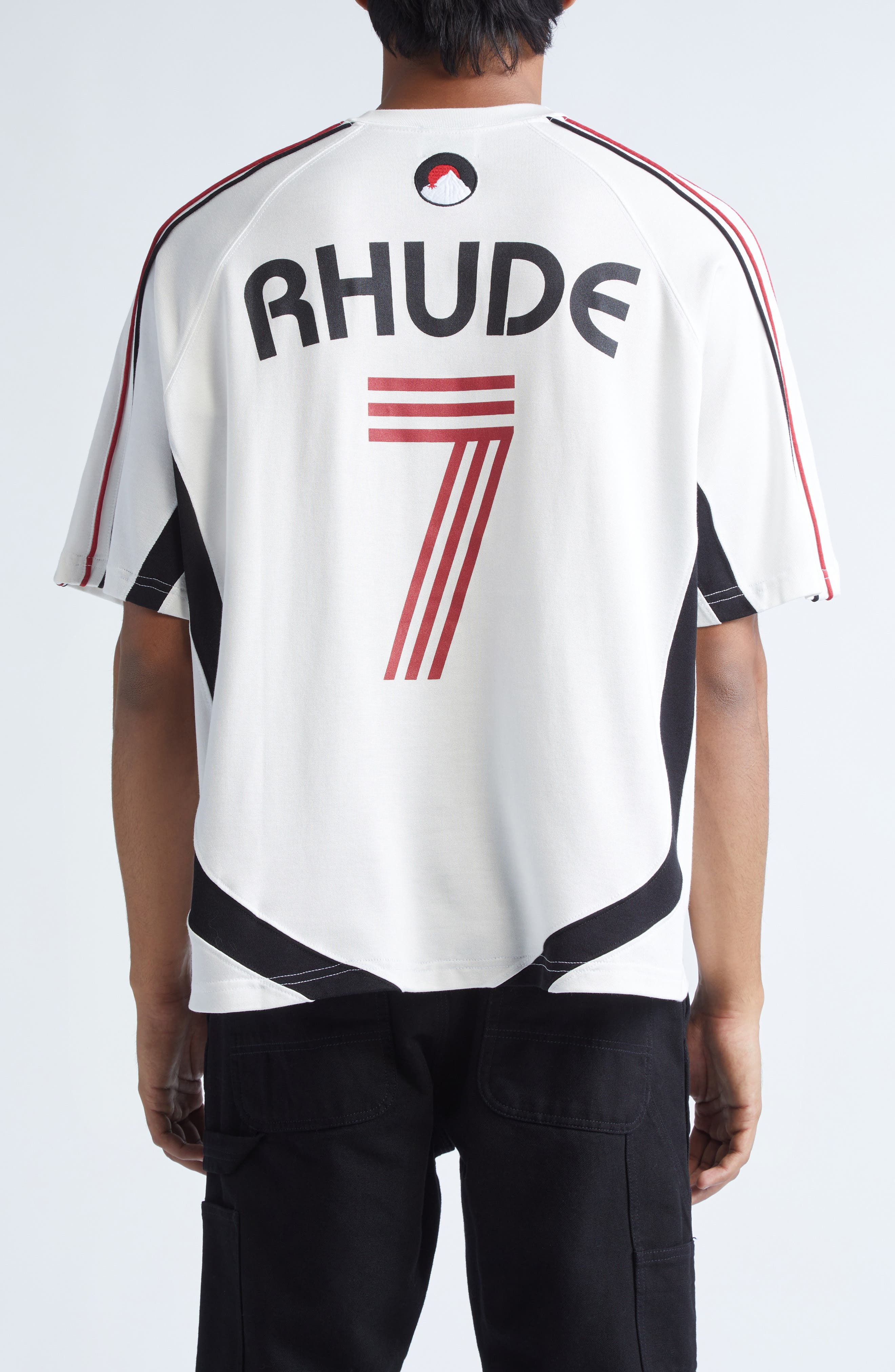 Rhude Lundun Soccer Jersey in White /Black /Red 3113 at Nordstrom - 2