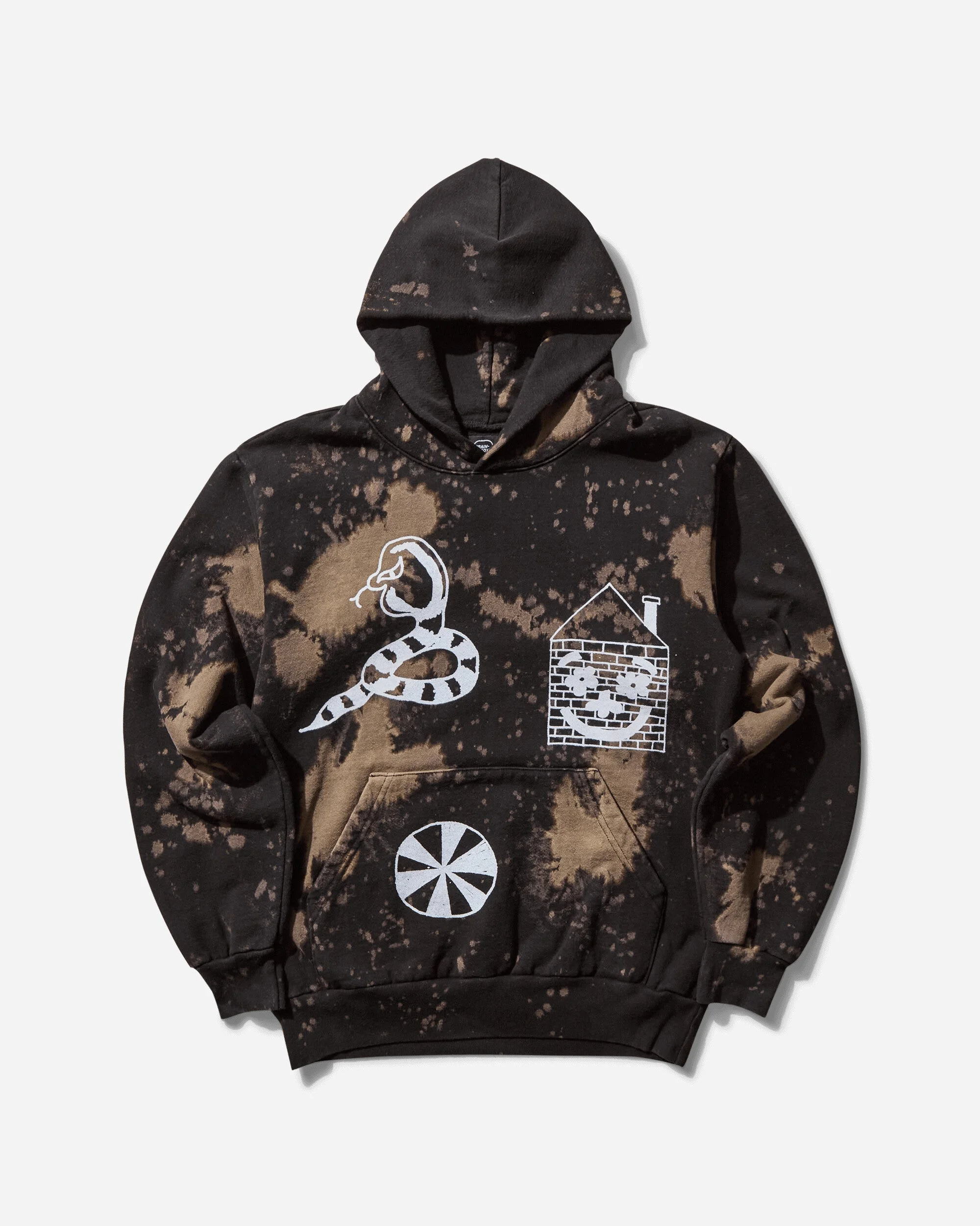 Slam Jam Acid Splatter Hooded Sweatshirt Black - 1
