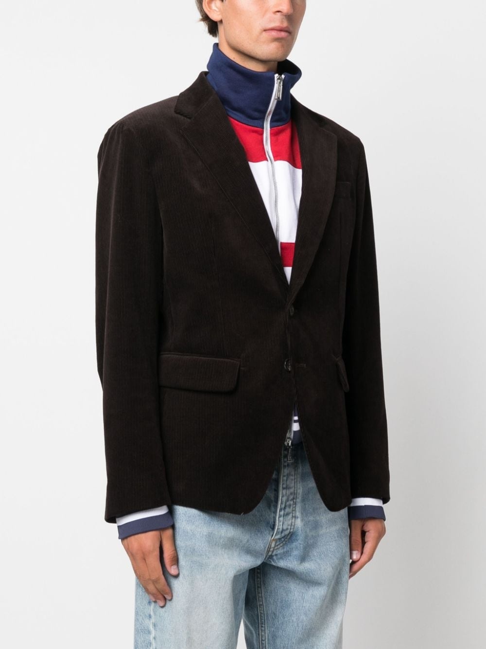 layered single-breasted blazer - 3