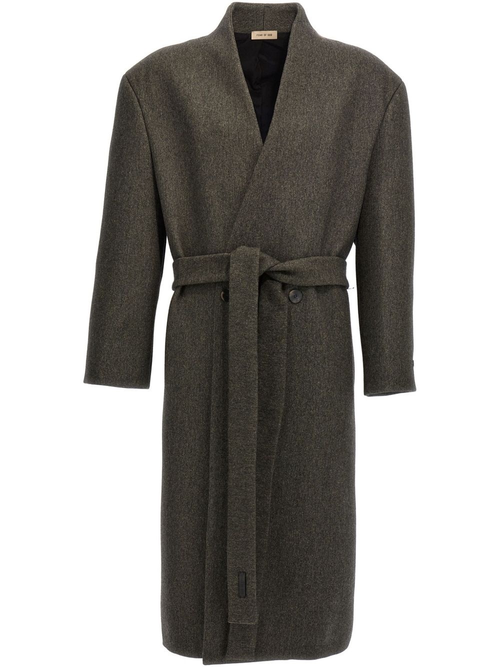 collarless coat - 1