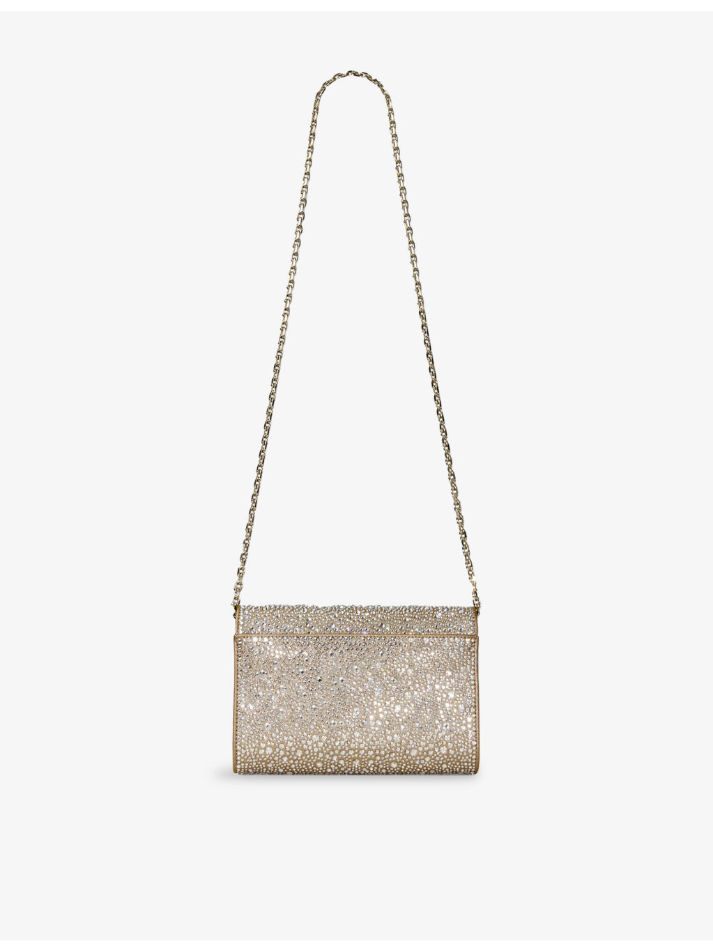 Curve Rhinestone-Embellished Suede Clutch Bag - 4