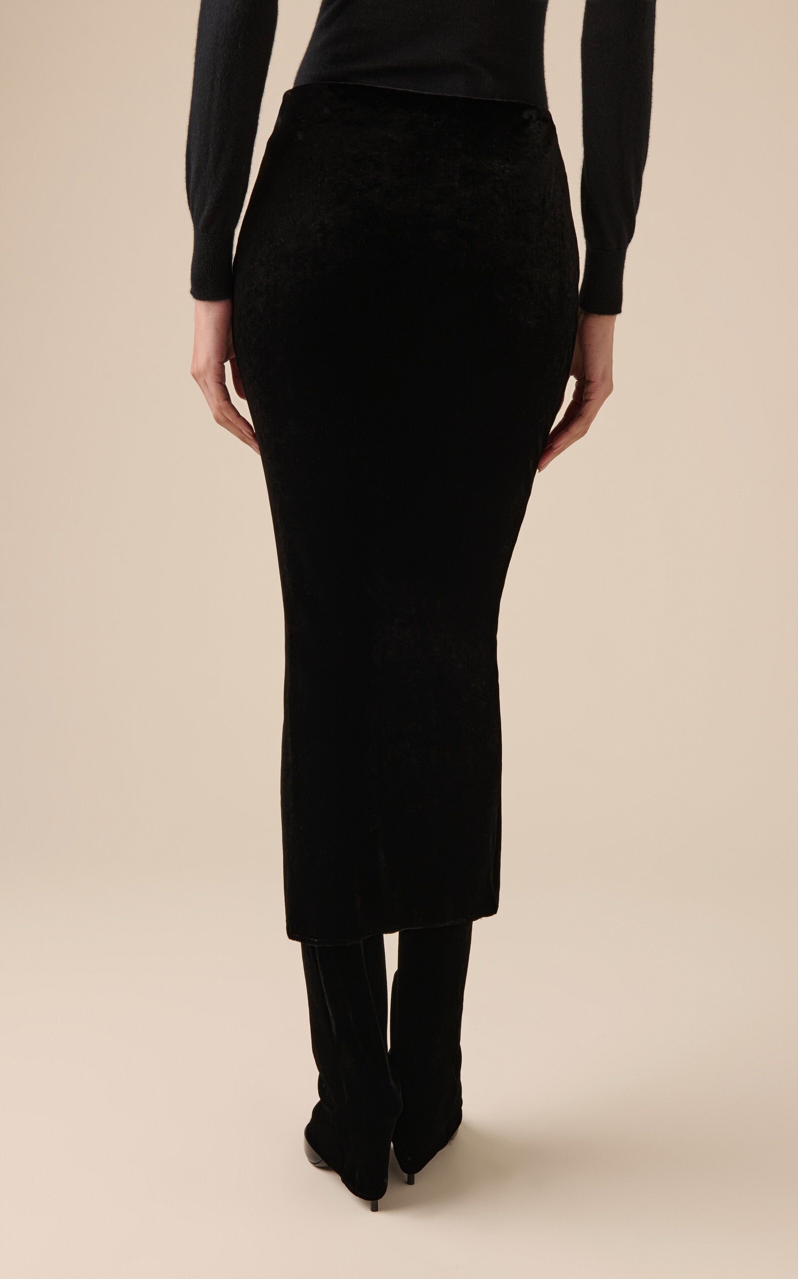 Velvet Skirt Pants black - 4