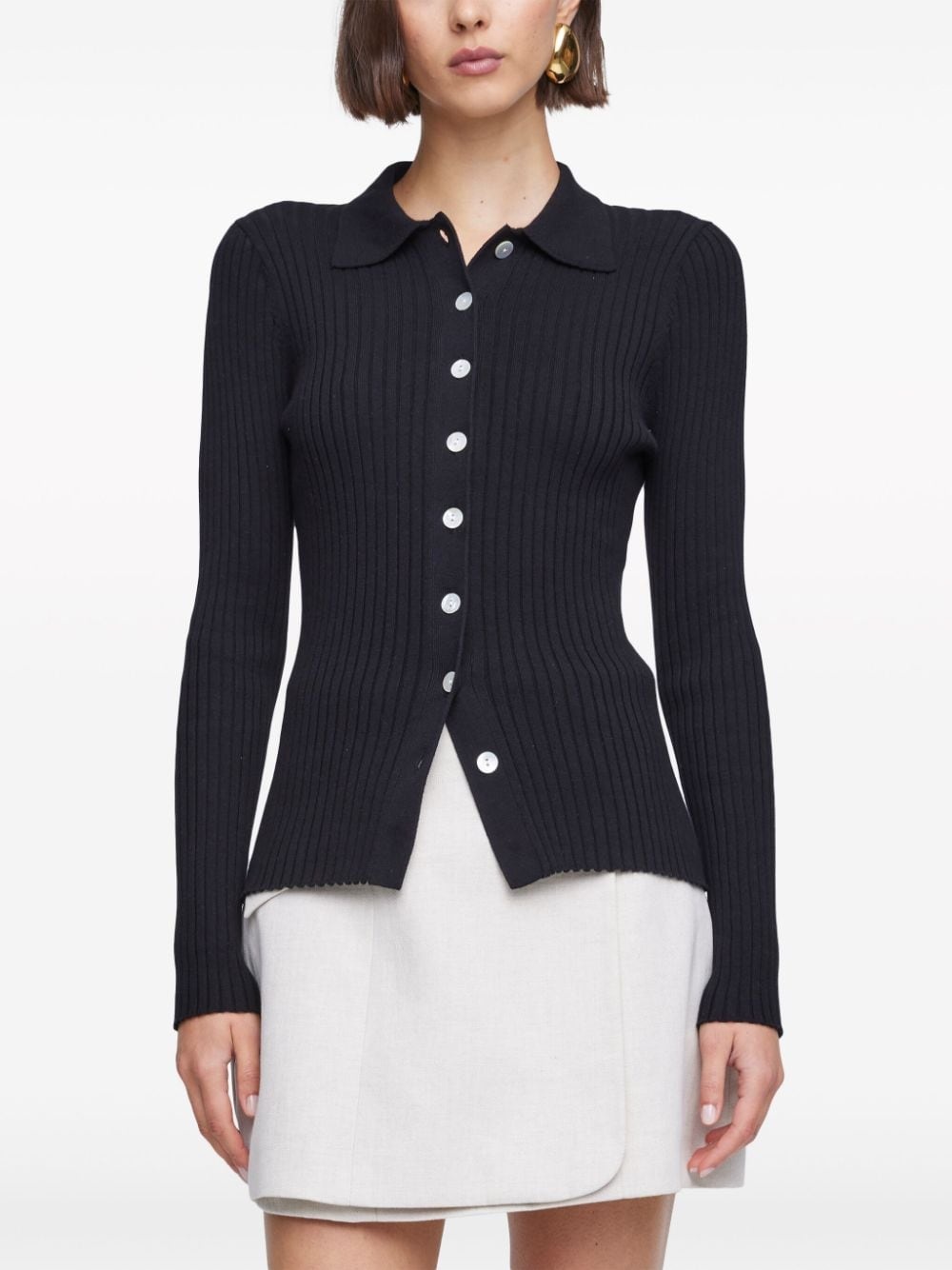 Ashlen button-up ribbed top - 4