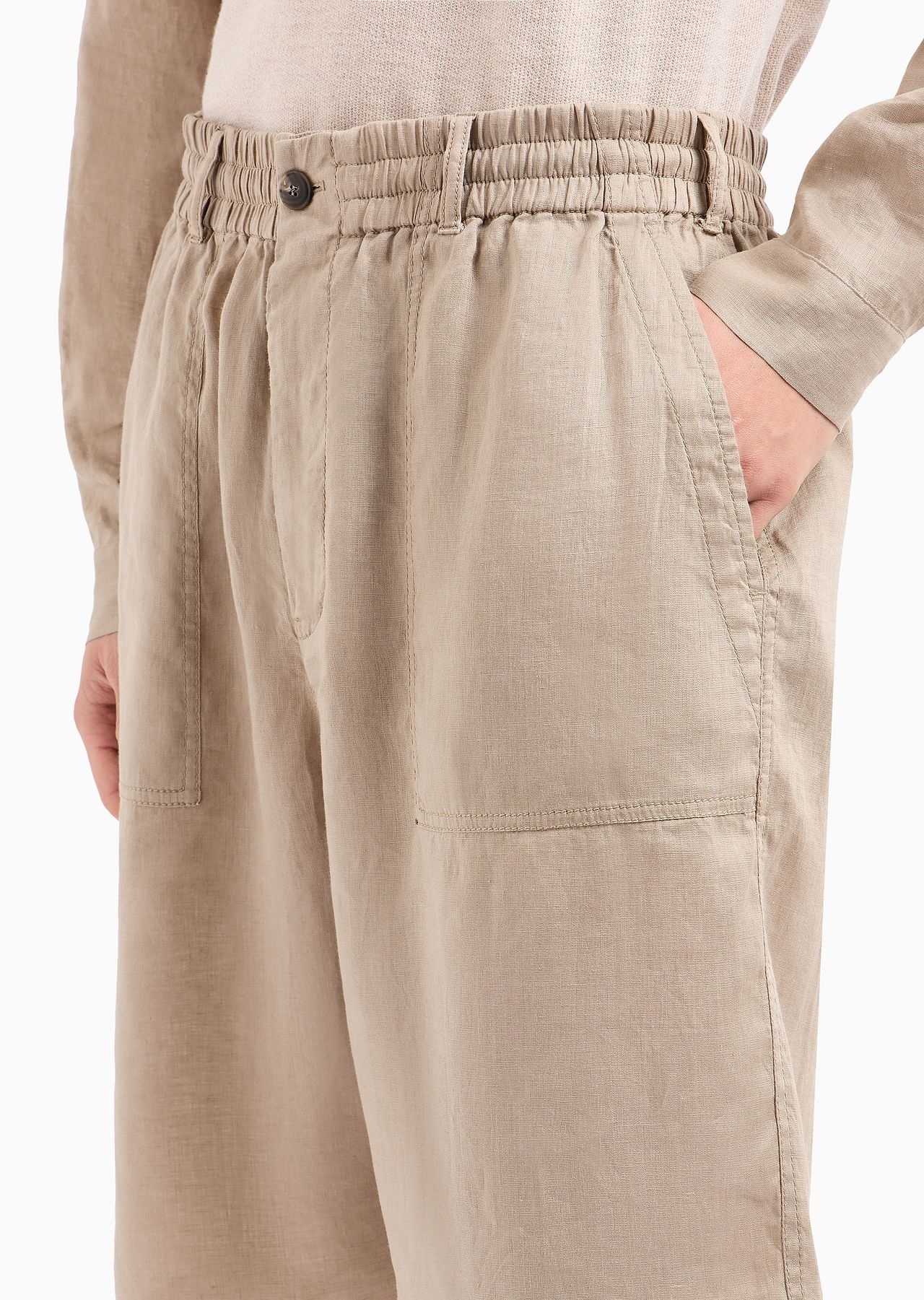 Linen canvas Bermuda shorts - 5