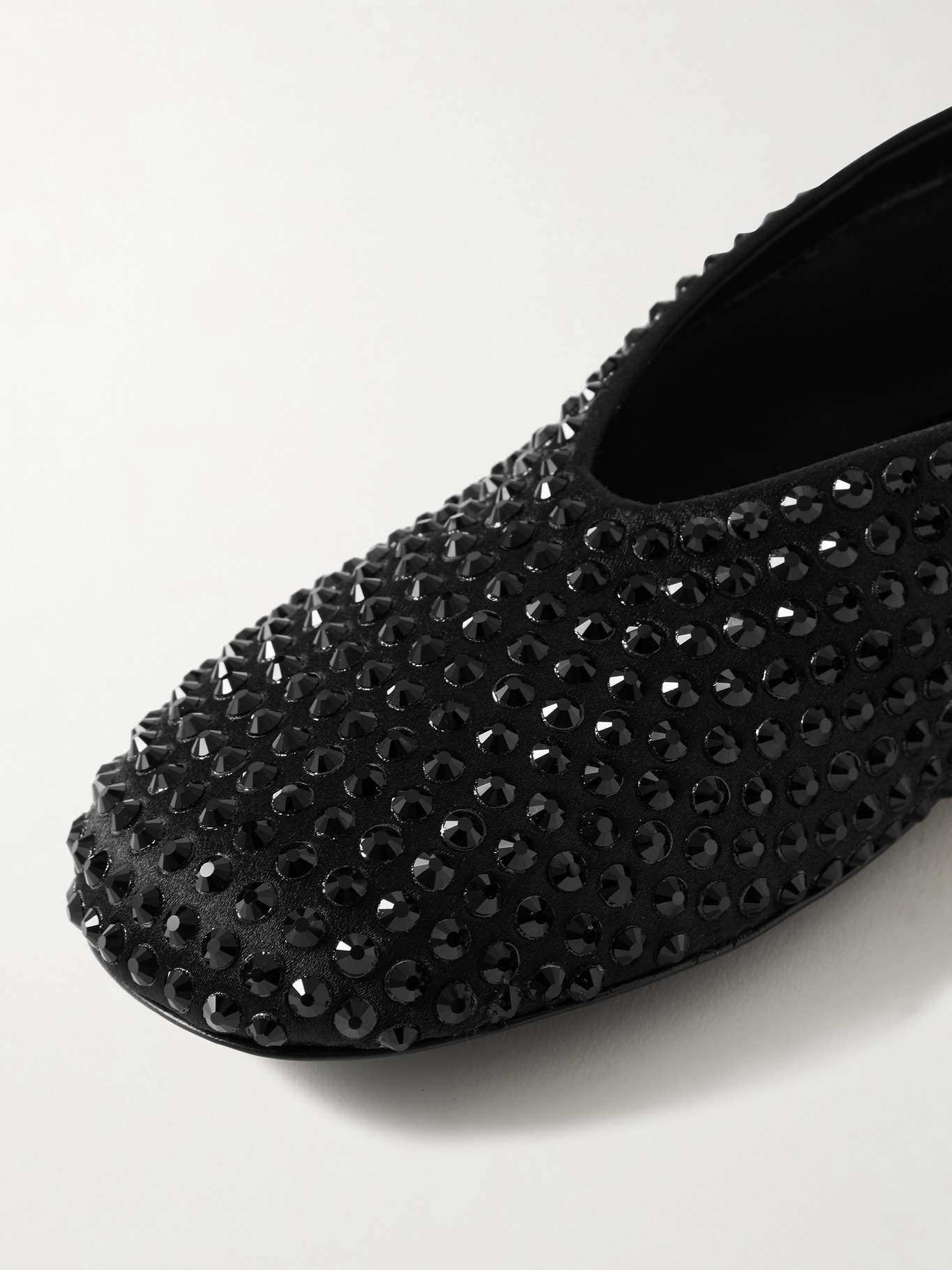 Marcy crystal-embellished satin ballet flats - 4