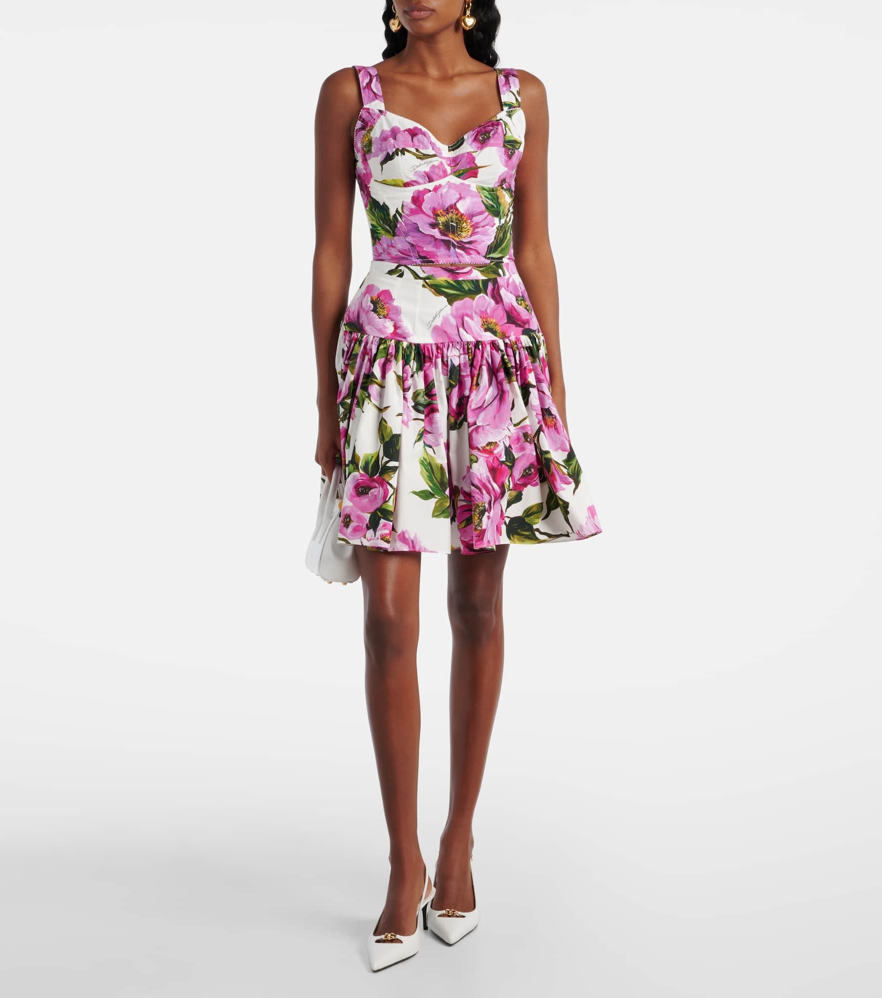Floral cotton-blend bustier - 2