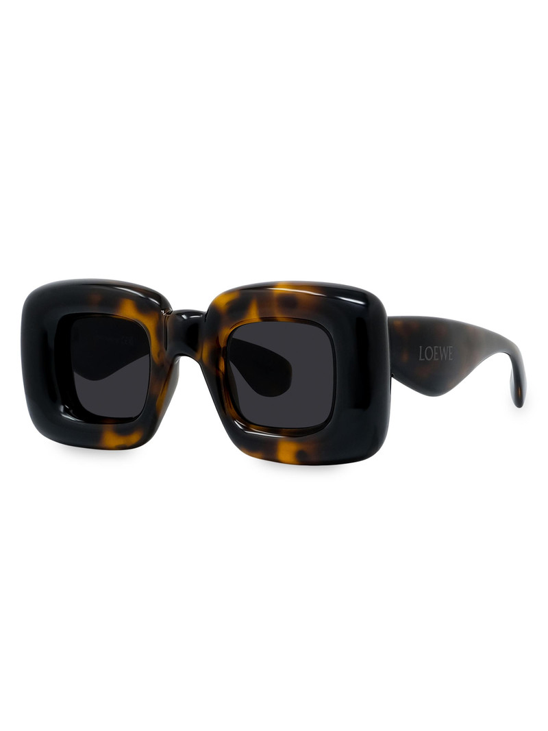 Men's Square 55MM Acetate Sunglasses - Dark Havana Smoke 1
