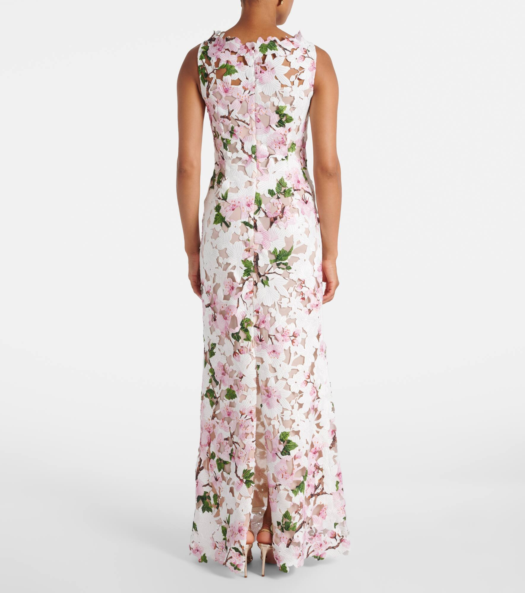 Floral guipure lace gown - 3