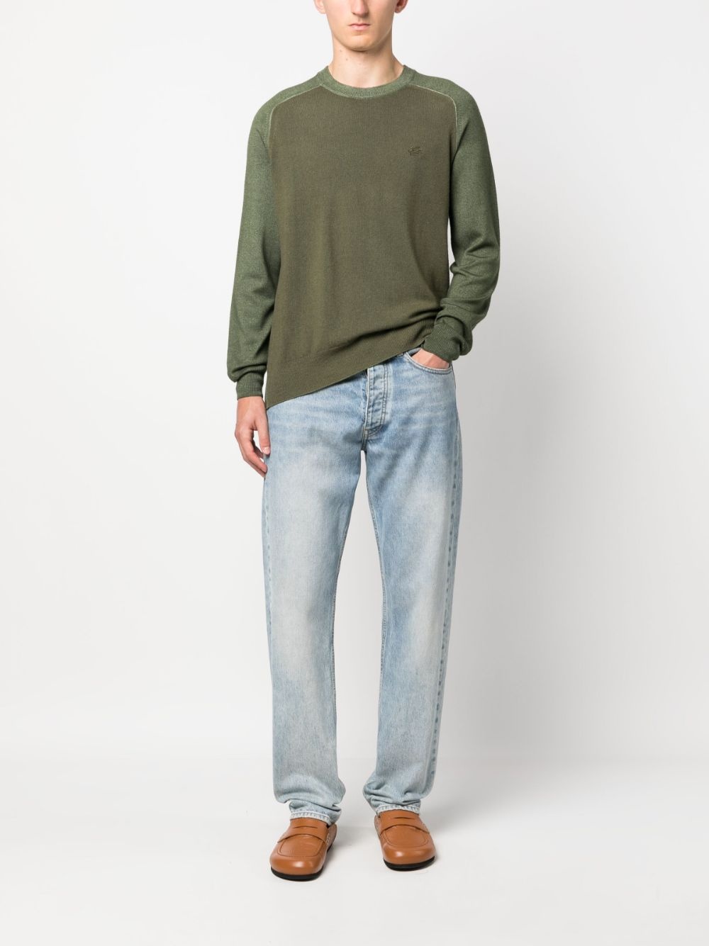logo-embroidered virgin wool jumper - 2