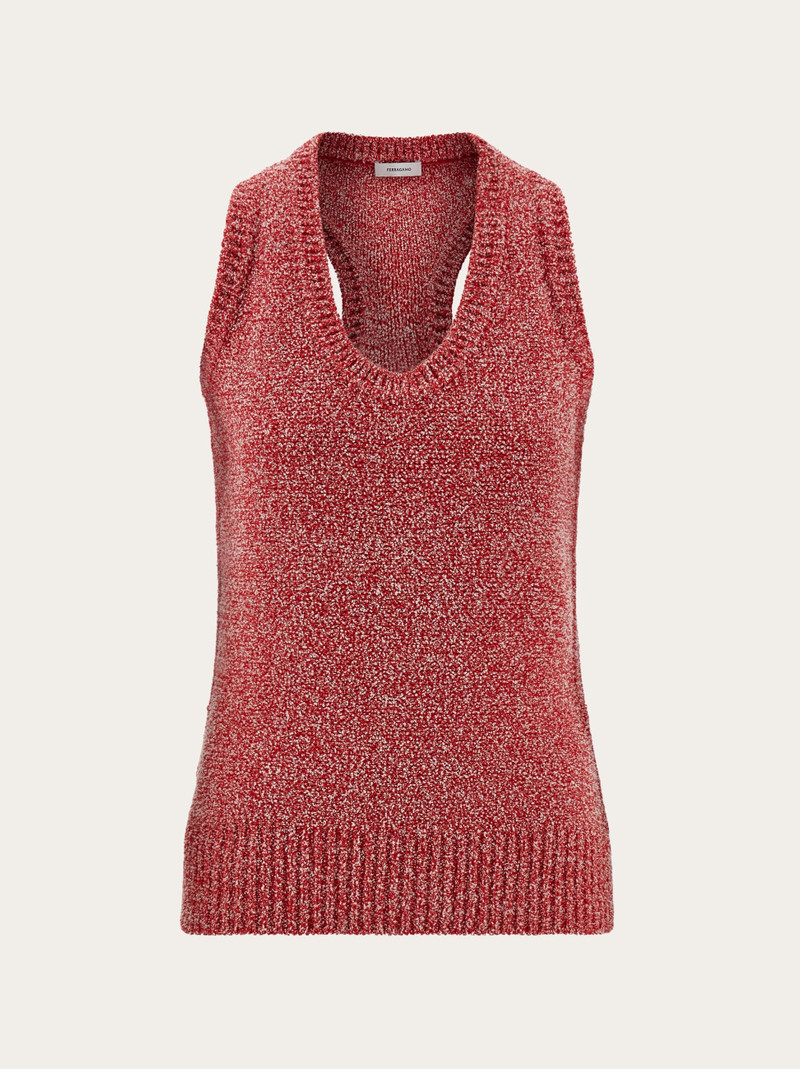 Bouclé V-neck tank - 1