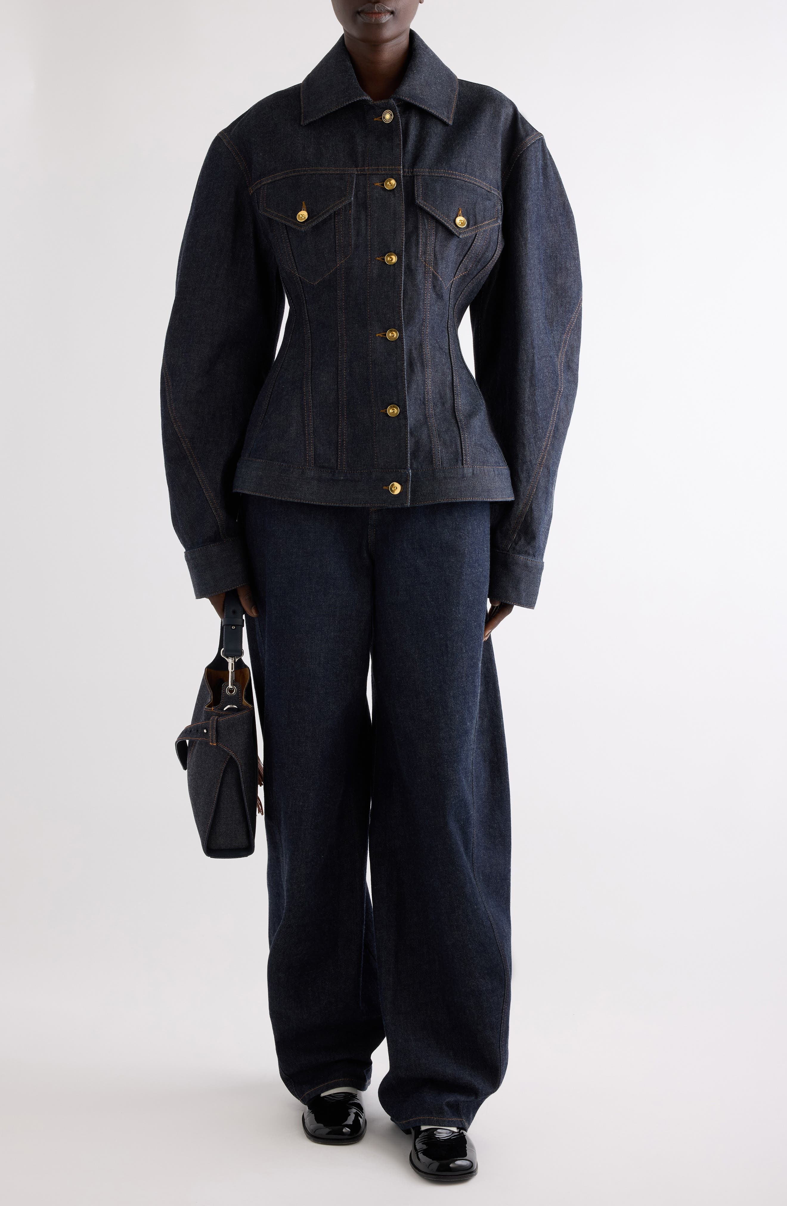 Givenchy Cocoon Waisted Denim Jacket in Dark Blue at Nordstrom - 2