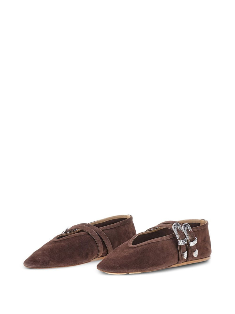 LE MONDE BÉRYL Claudia buckled suede ballet flats outlook