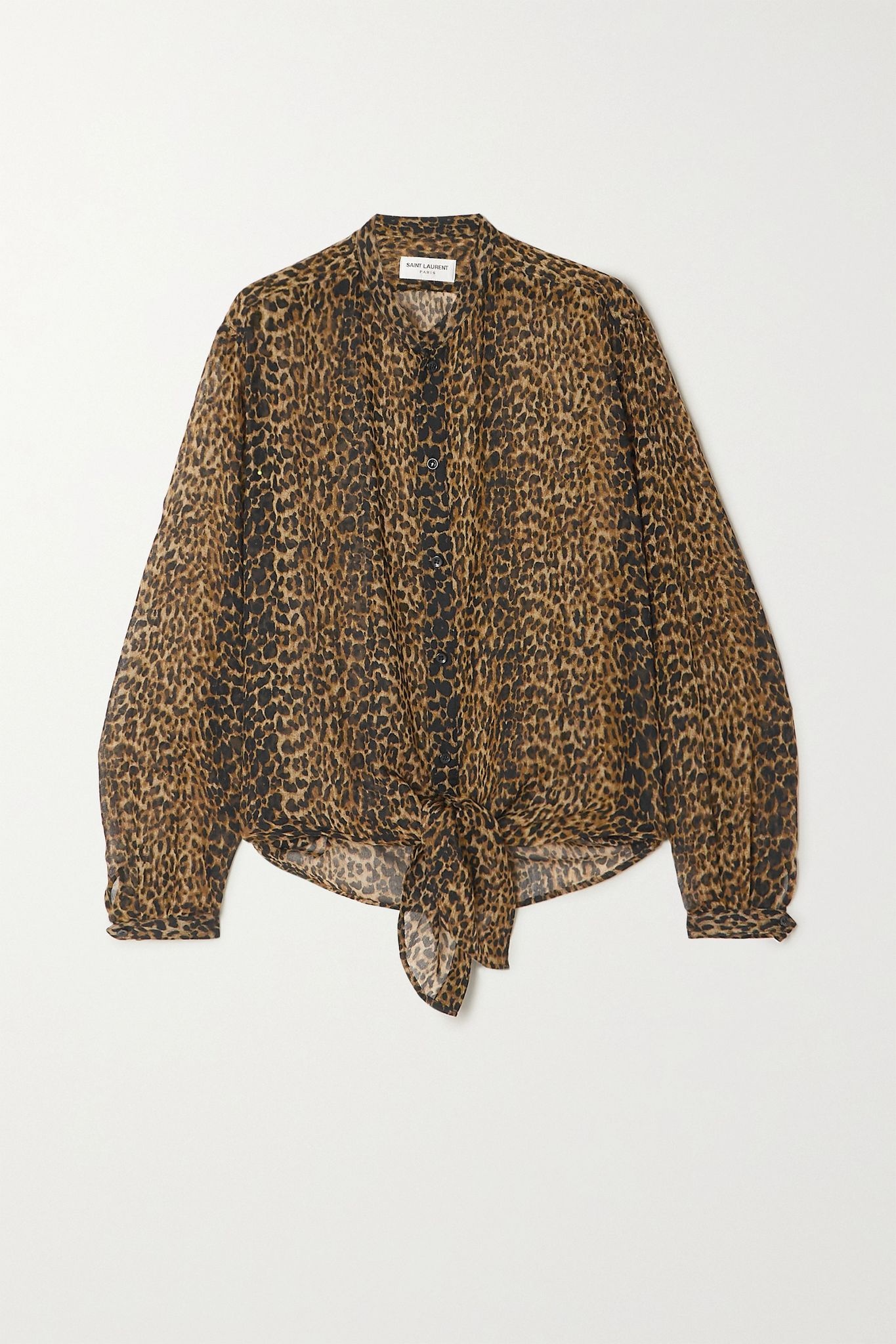 Leopard-print wool-gauze shirt - 2