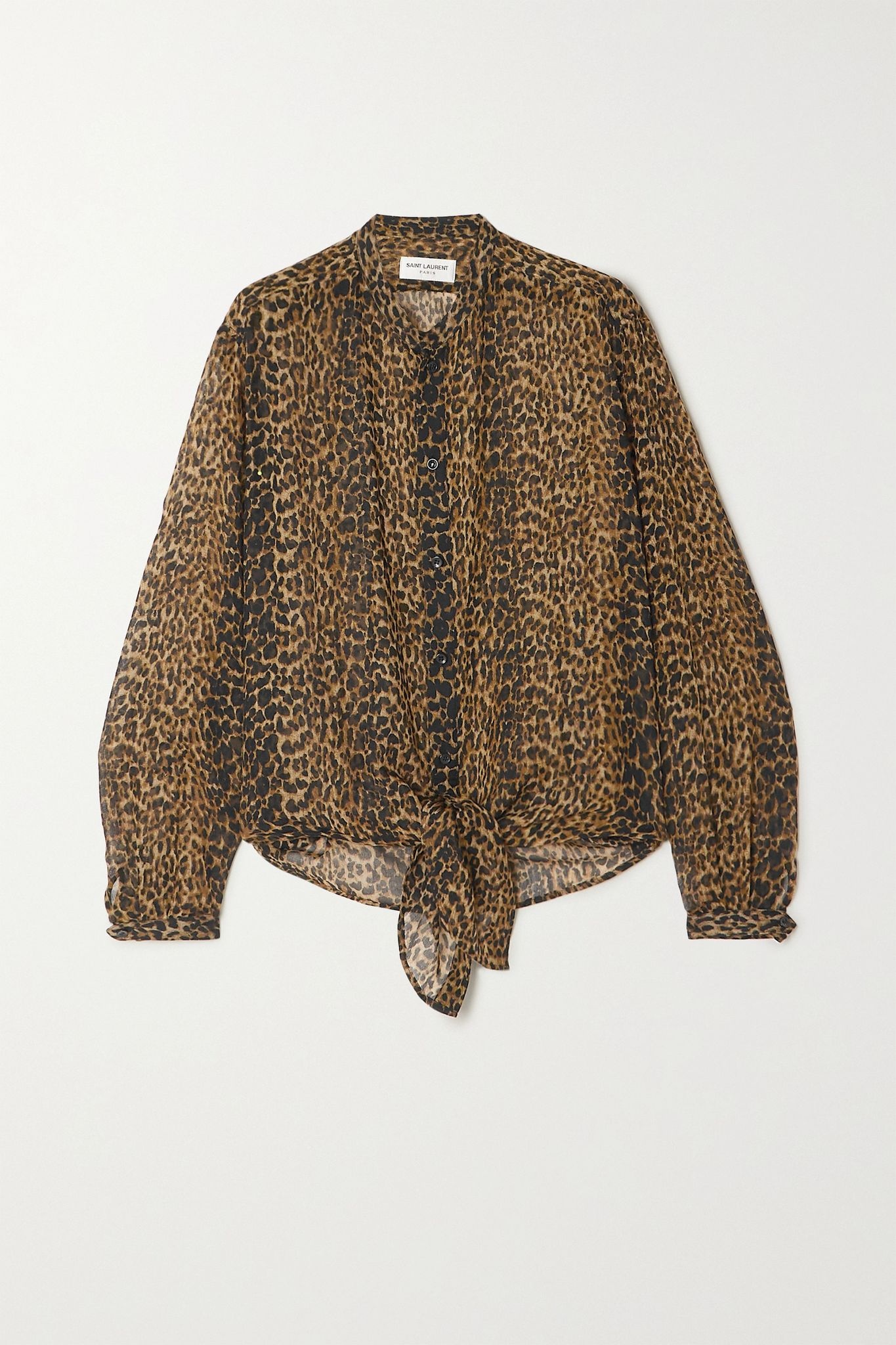 Leopard-print wool-gauze shirt - 1