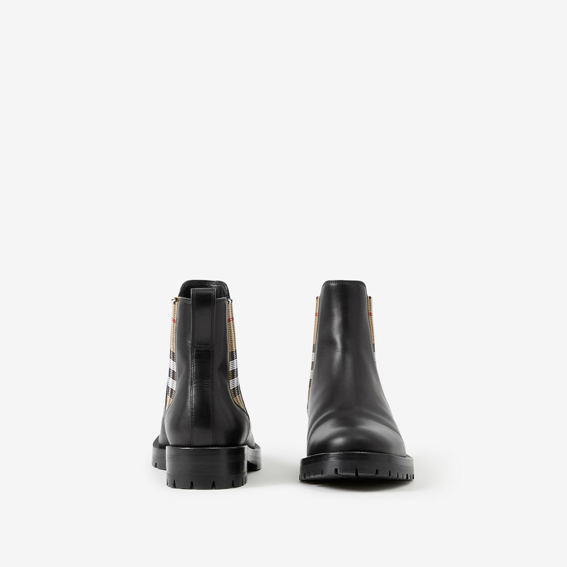 Burberry Vintage Check Detail Leather Chelsea Boots outlook