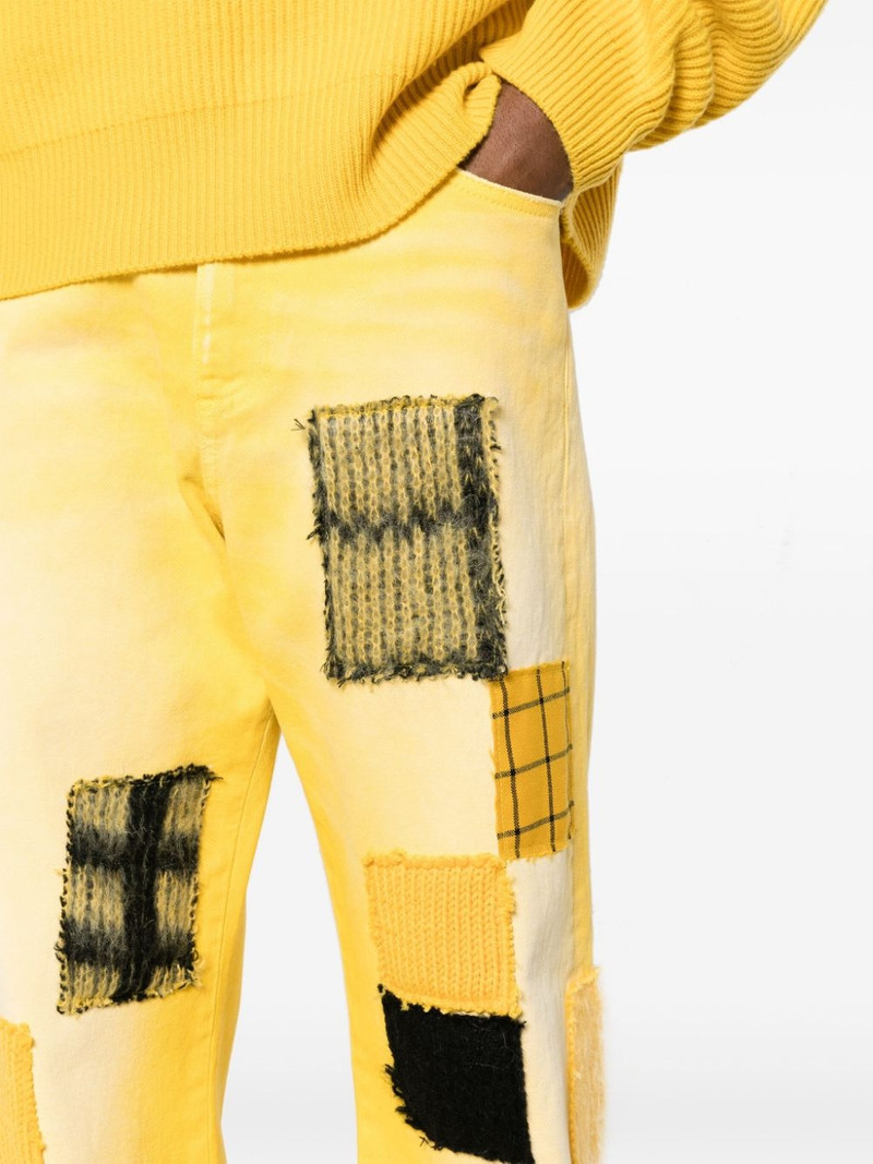 patchwork-detailing cotton straight-leg jeans 5